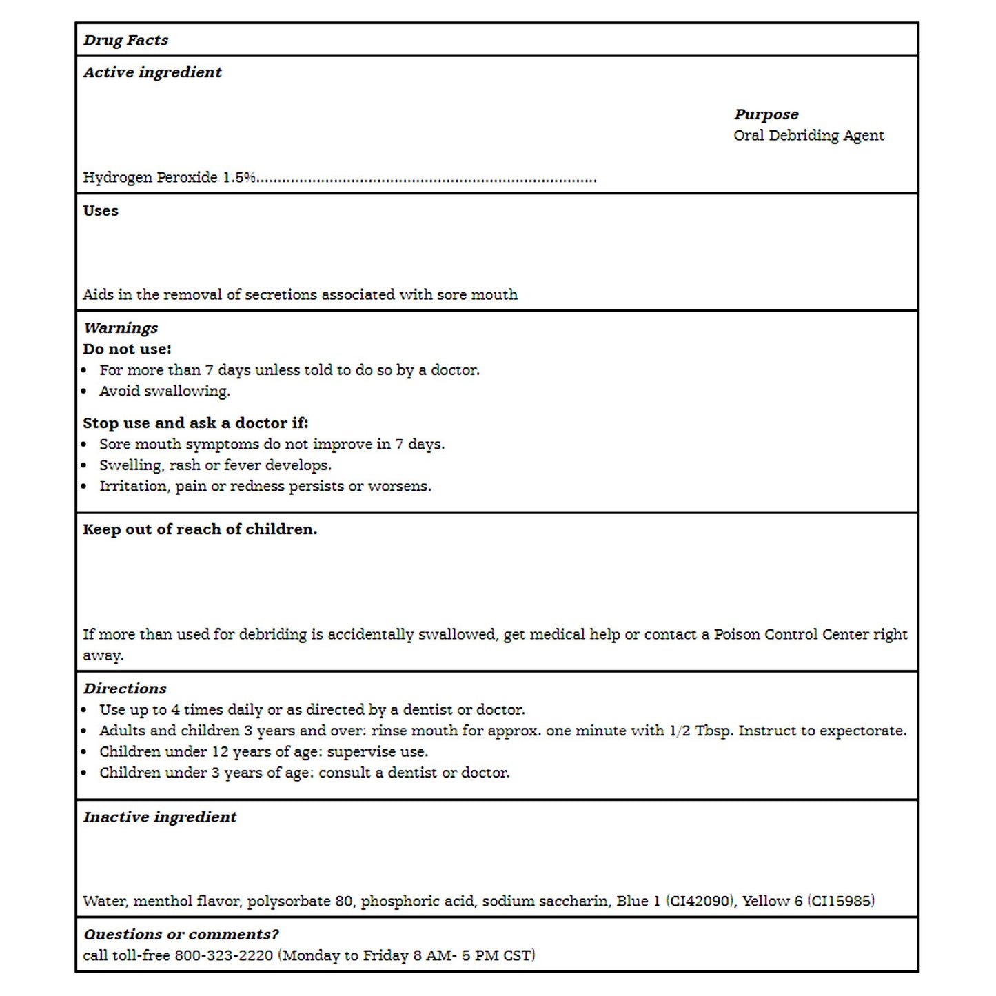 Toothette® Mouthwash 1.5 oz. Mint Flavor (150029_EA)