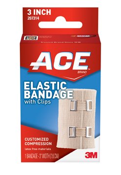 3M™ ACE™ Elastic Bandage 3 Inch Width Clip Detached Closure Tan NonSterile Standard Compression (1084230_BX)