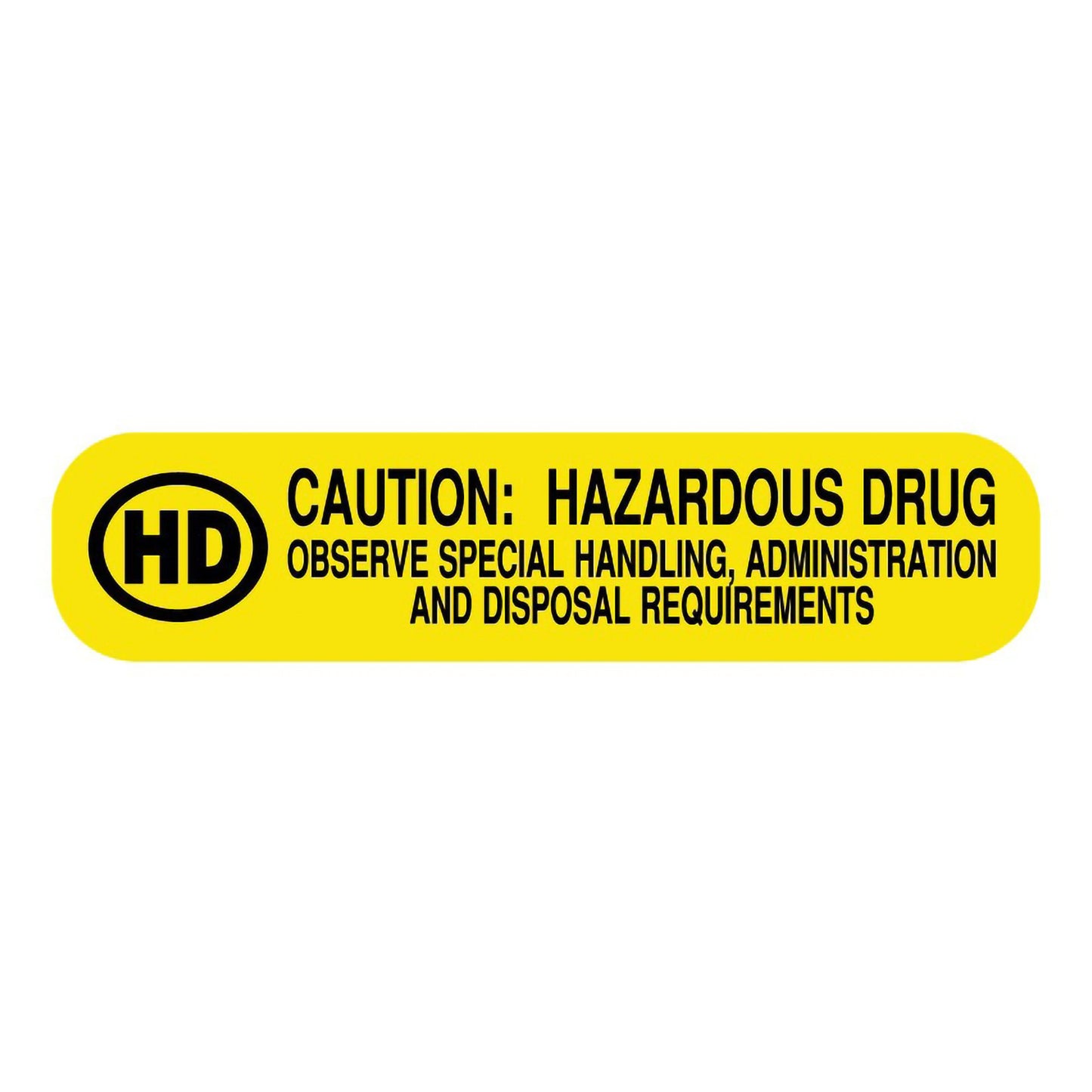 UAL™ Pre-Printed Label Caution Label Yellow Paper Caution: Hazardous Drug Black Biohazard 3/8 X 1-5/8 Inch (1142129_RL)