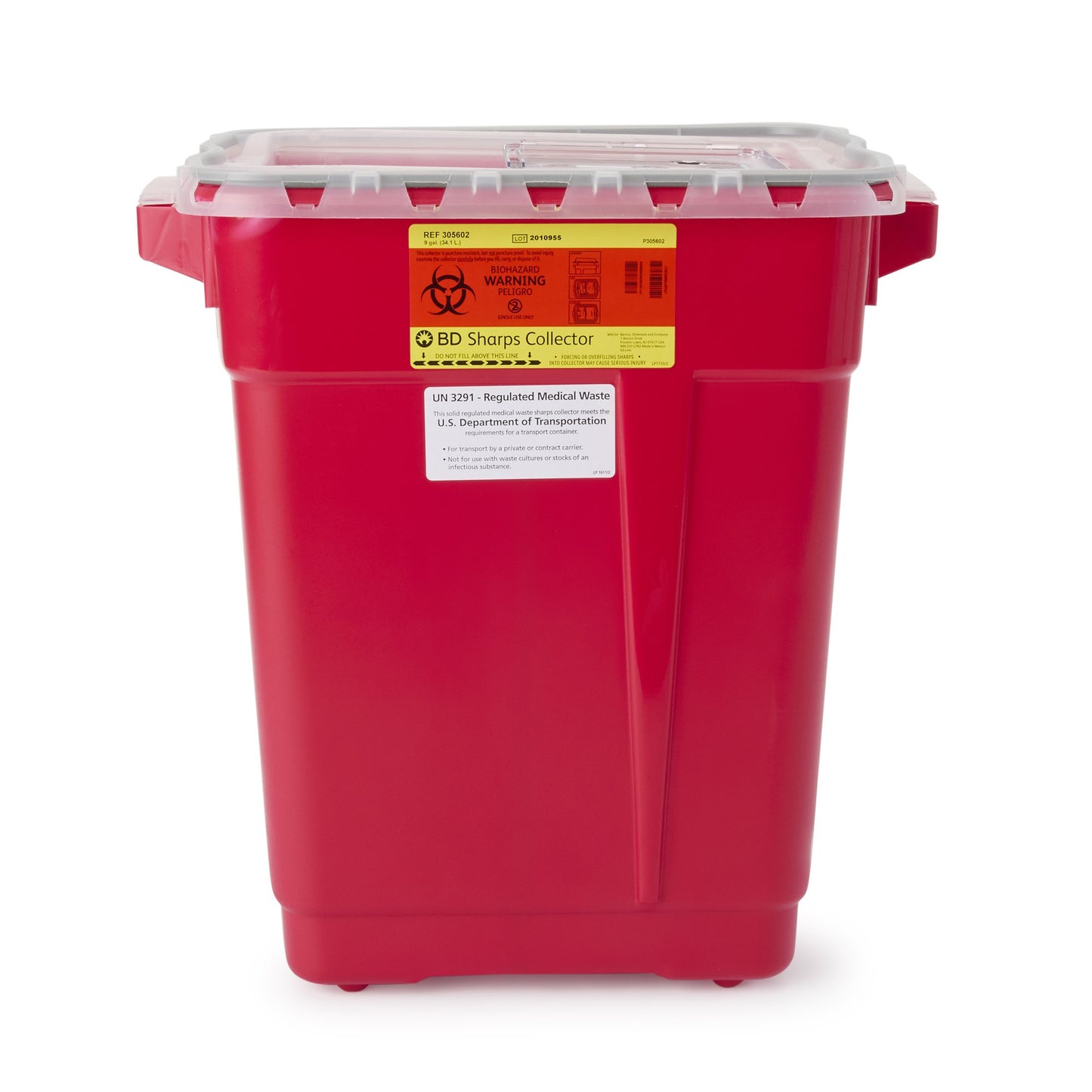 BD™ Sharps Container Red Base 18-1/2 X 17-3/4 X 11-3/4 Inch Vertical Entry 9 Gallon (457101_CS)