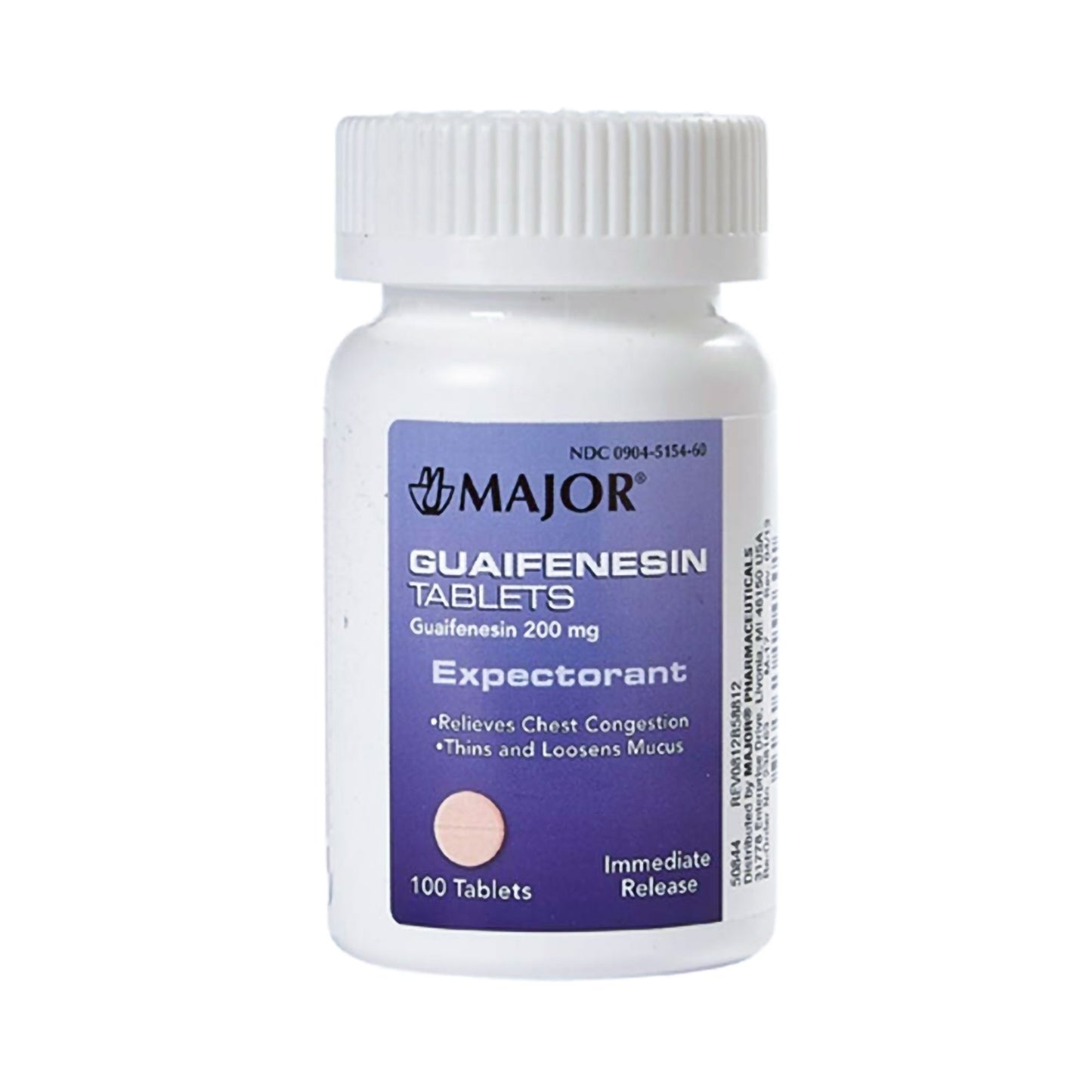 Major® Cold and Cough Relief 200 mg Strength Tablet 100 per Bottle (801376_BT)