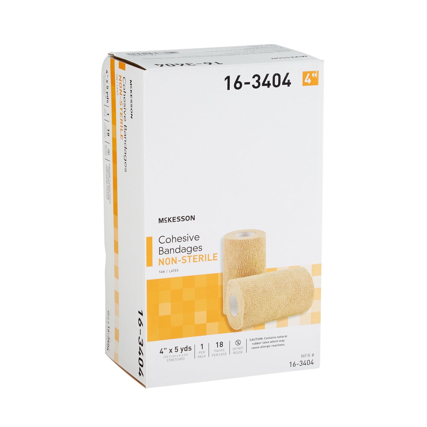 McKesson Cohesive Bandage 4 Inch X 5 Yard Self-adherent Closure Tan NonSterile Standard Compression (464154_PK)