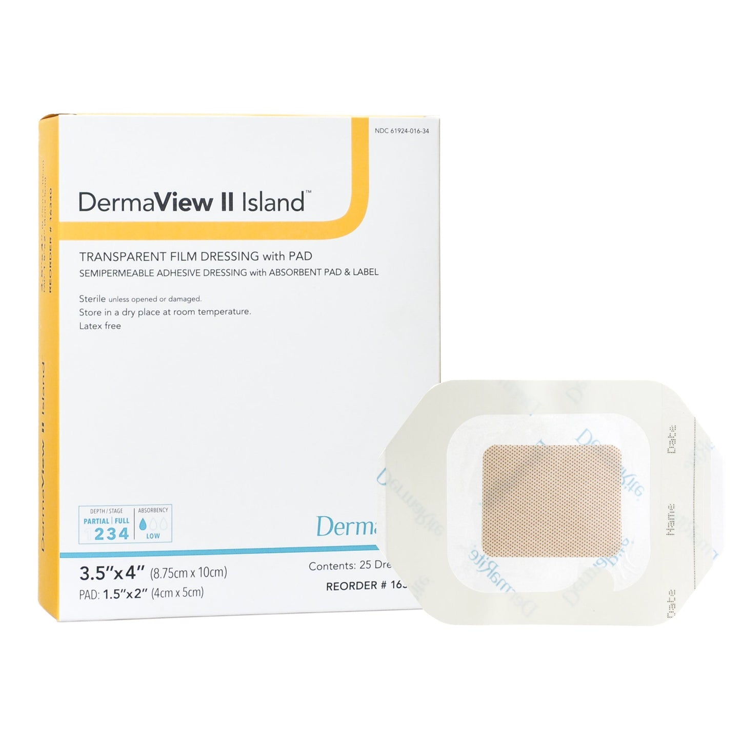 DermaView II™ Island Transparent Film Dressing with Pad 3-1/2 X 4 Inch Frame Style Delivery Rectangle Sterile (946647_EA)