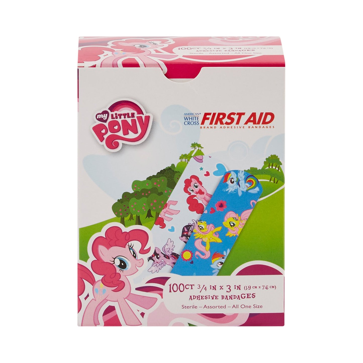 American® White Cross Stat Strip® Adhesive Strip 3/4 X 3 Inch Plastic Rectangle Kid Design (My Little Pony) Sterile (980583_CS)
