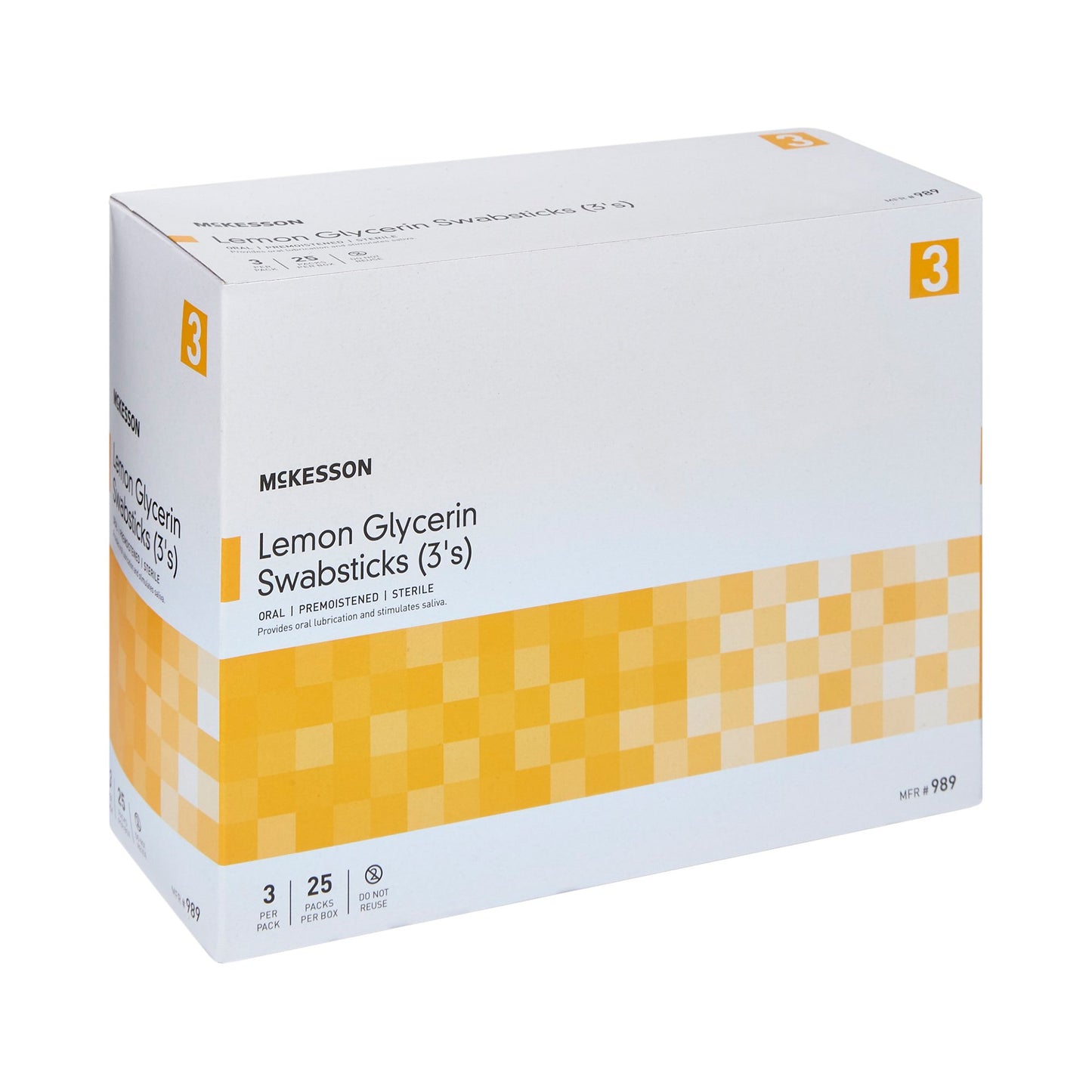 McKesson Lemon Glycerin Swabstick Rayon Tip 3 per Pack (877336_EA)