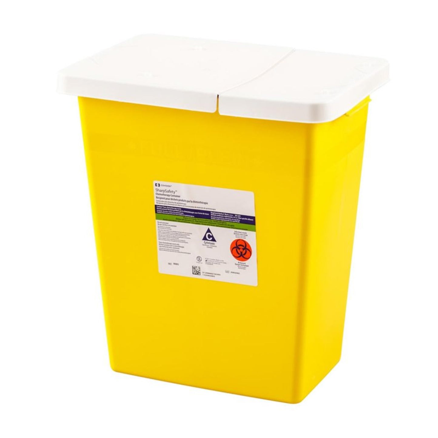 SharpSafety™ Chemotherapy Waste Container Yellow Base 17-1/2 H X 15-1/2 W X 11 D Inch Horizontal / Vertical Entry 8 Gallon (178538_EA)