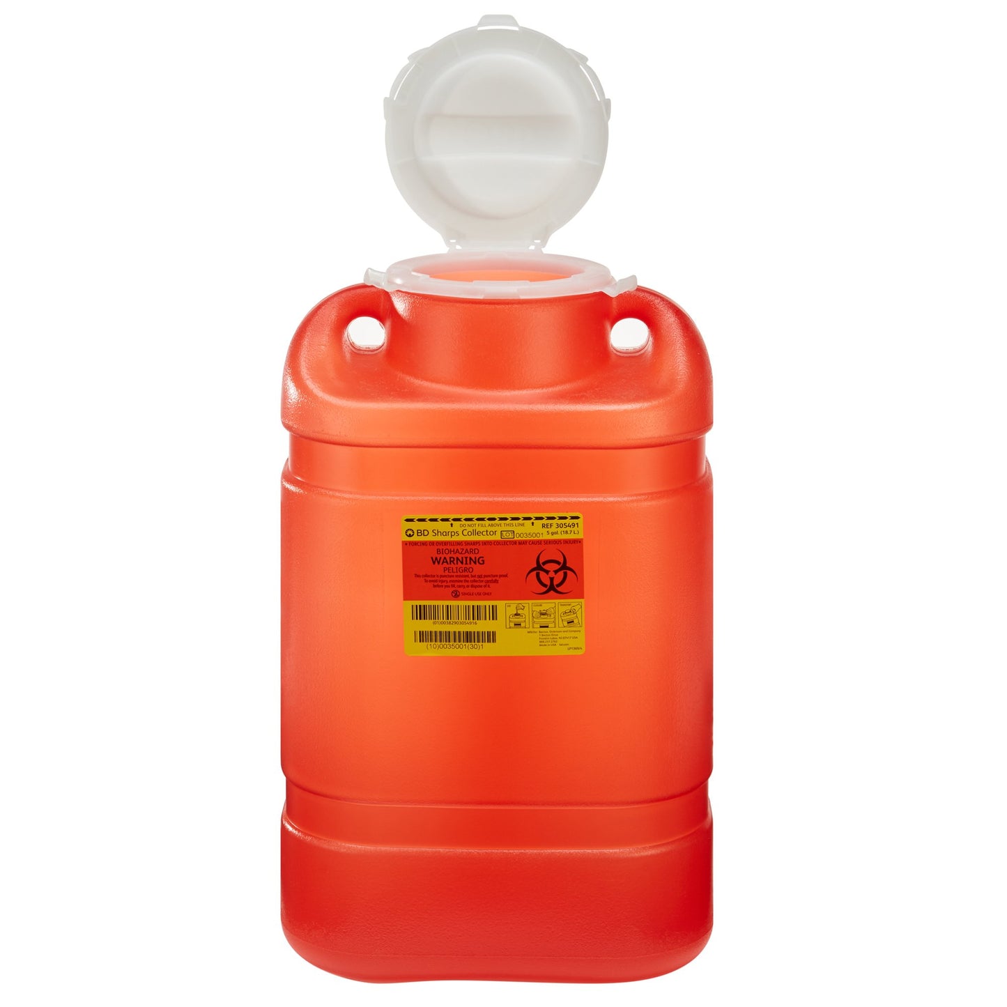 BD™ Sharps Container Red Base 18 H X 7-1/2 W X 10-1/2 D Inch Vertical Entry 5 Gallon (140851_CS)