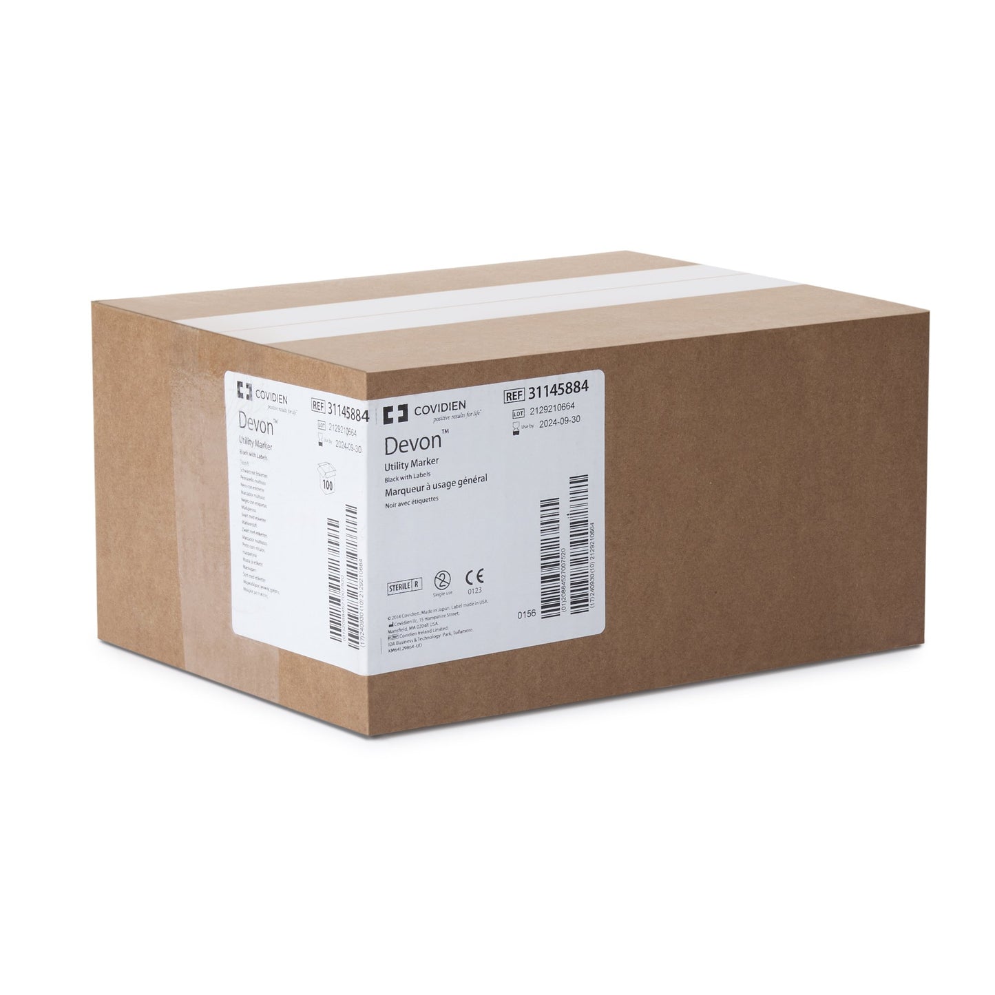 Devon™ Medical Utility Marker with Labels Permanent Black Ink Sterile Full Size Fine Tip (184747_EA)