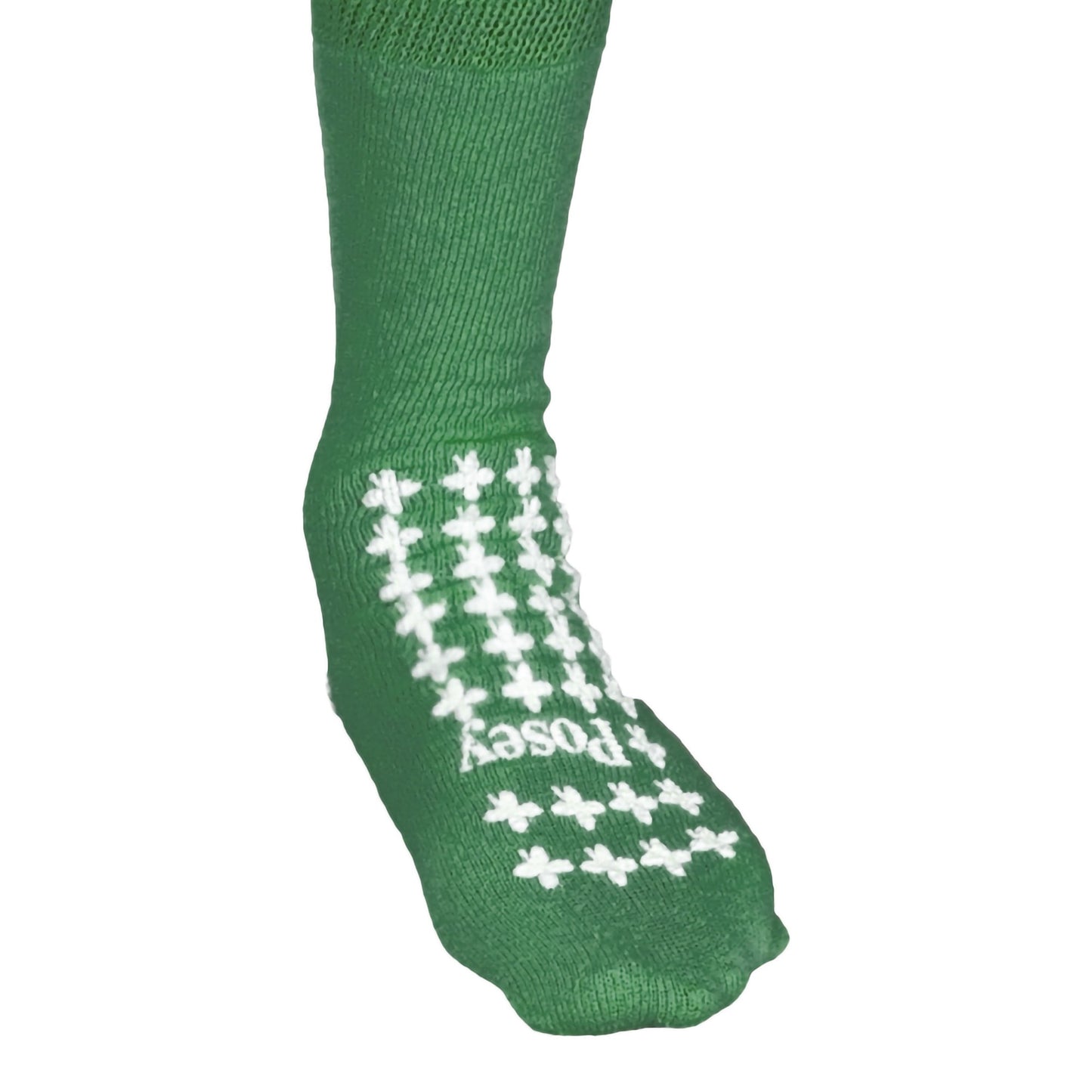 Posey® Slipper Socks Unisex Adult One Size Fits Most Double Tread Single Patient Use Green (646281_PR)
