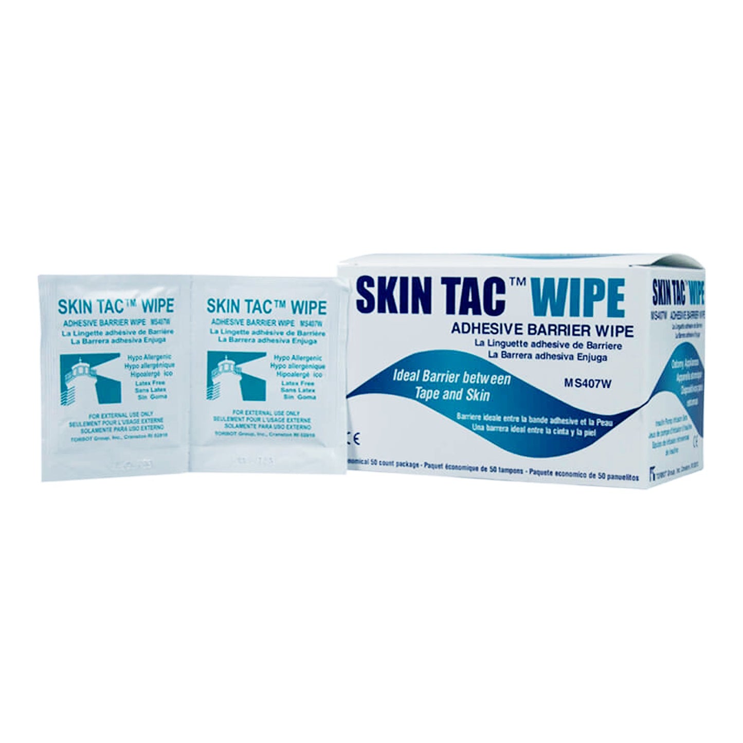 Skin Tac™ Skin Barrier Wipe 78 to 82% Strength Isopropyl Alcohol Individual Packet NonSterile (698908_BX)