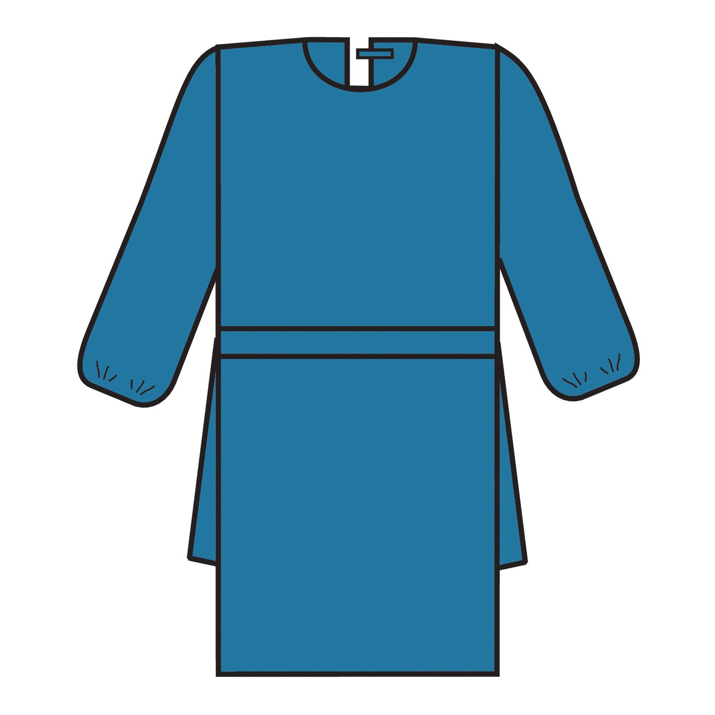 Halyard Tri-Layer Protective Procedure Gown X-Large Blue NonSterile AAMI Level 2 Disposable (683687_CS)
