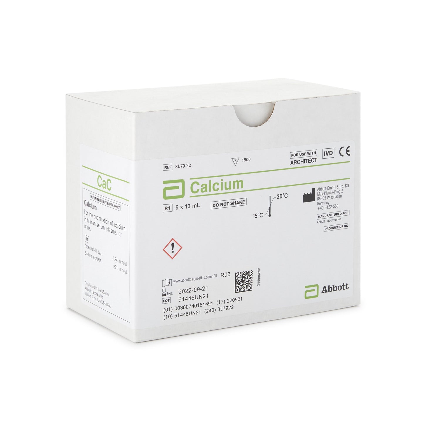 Architect™ General Chemistry Reagent Calcium For Architect c16000 Analyzer 1,500 Tests (863784_BX)