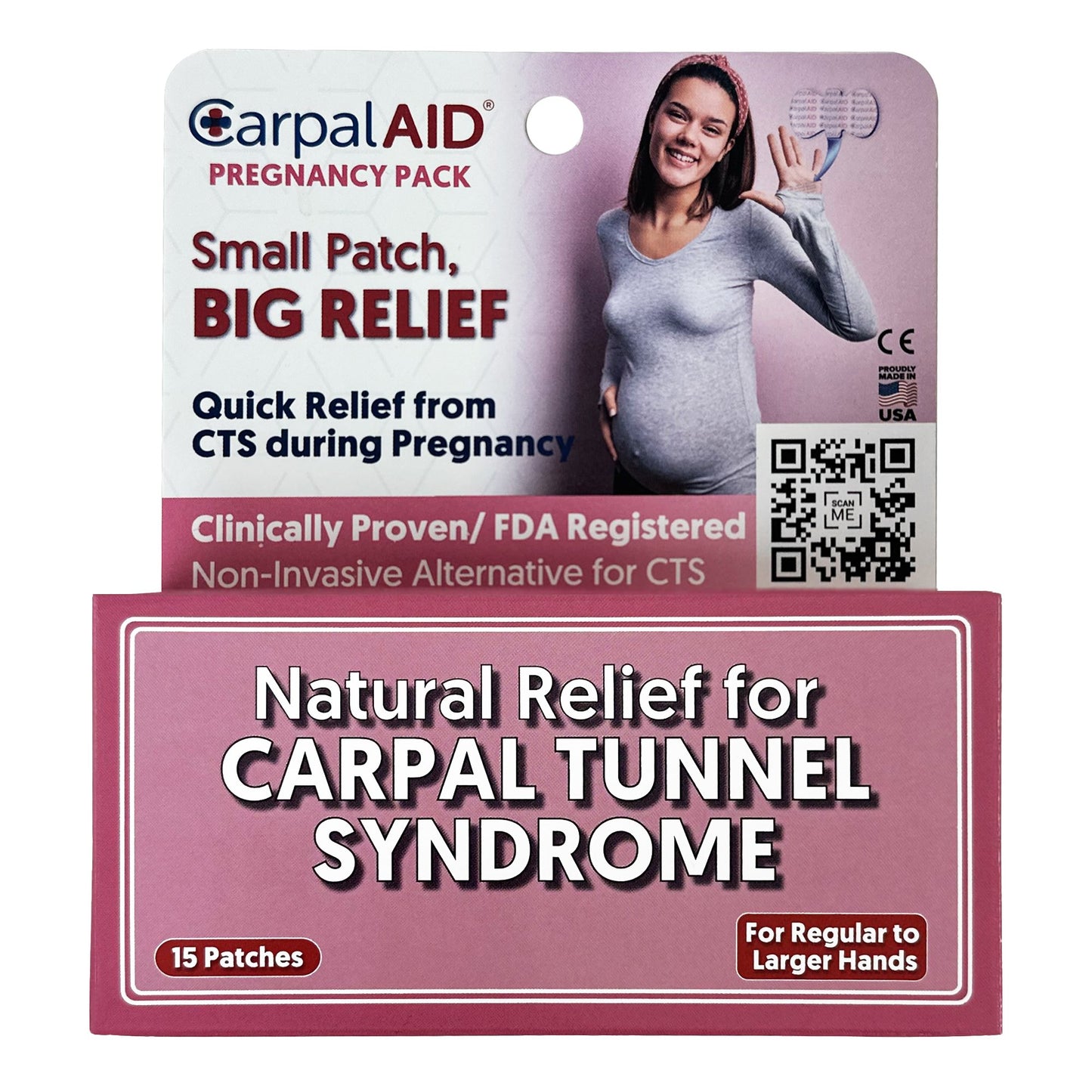 Carpal AID® Patch Pregnancy Hand-Based Carpal Tunnel Support Plastic Left or Right Hand Clear Large (1233609_CS)