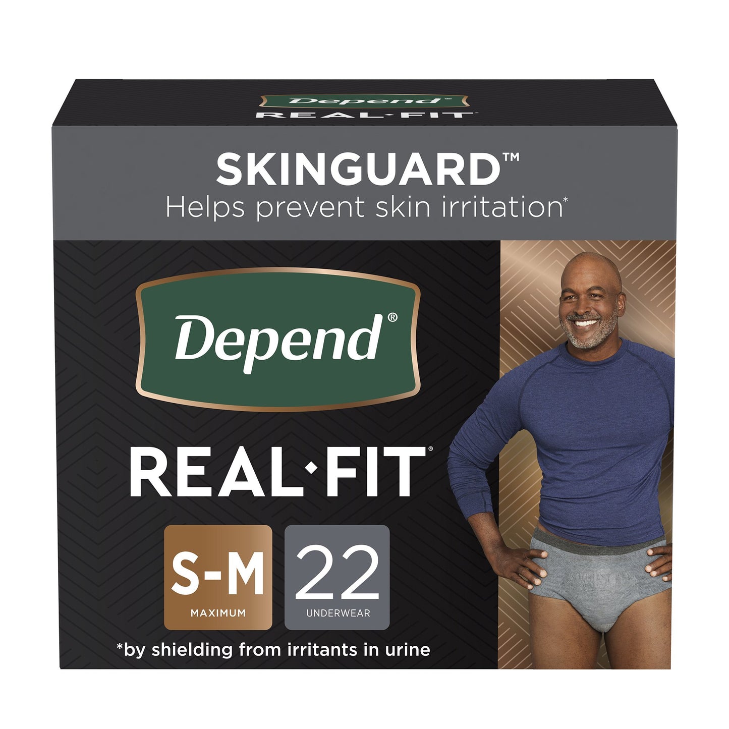Depend® Real Fit® Male Adult Absorbent Underwear Waistband Style Small / Medium Disposable Heavy Absorbency (1132144_CS)