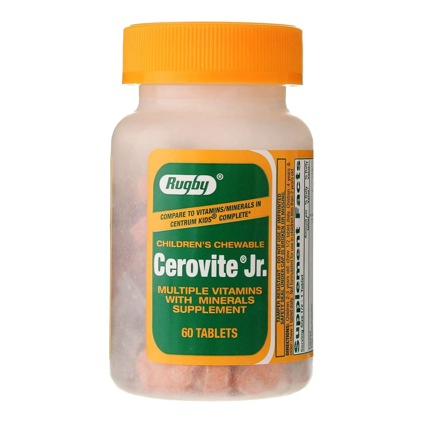 Cerovite Jr. Multivitamin Supplement Vitamin A / Cholecalciferol / Calcium 3,500 IU - 400 IU - 108 mg Strength Chewable Tablet 60 per Bottle Assorted Fruit Flavor (349923_BT)