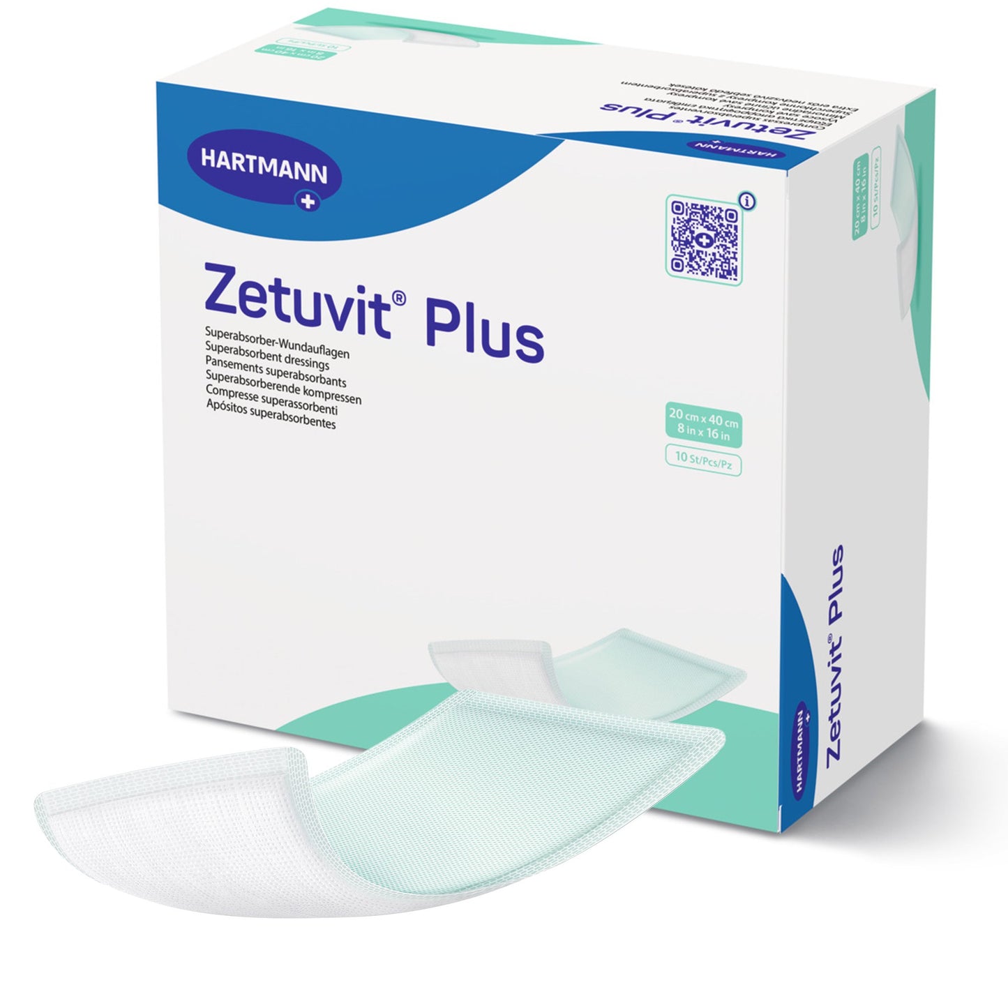 Zetuvit® Plus Super Absorbent Dressing Without Adhesive 8 X 16 Inch Rectangle (1161232_EA)