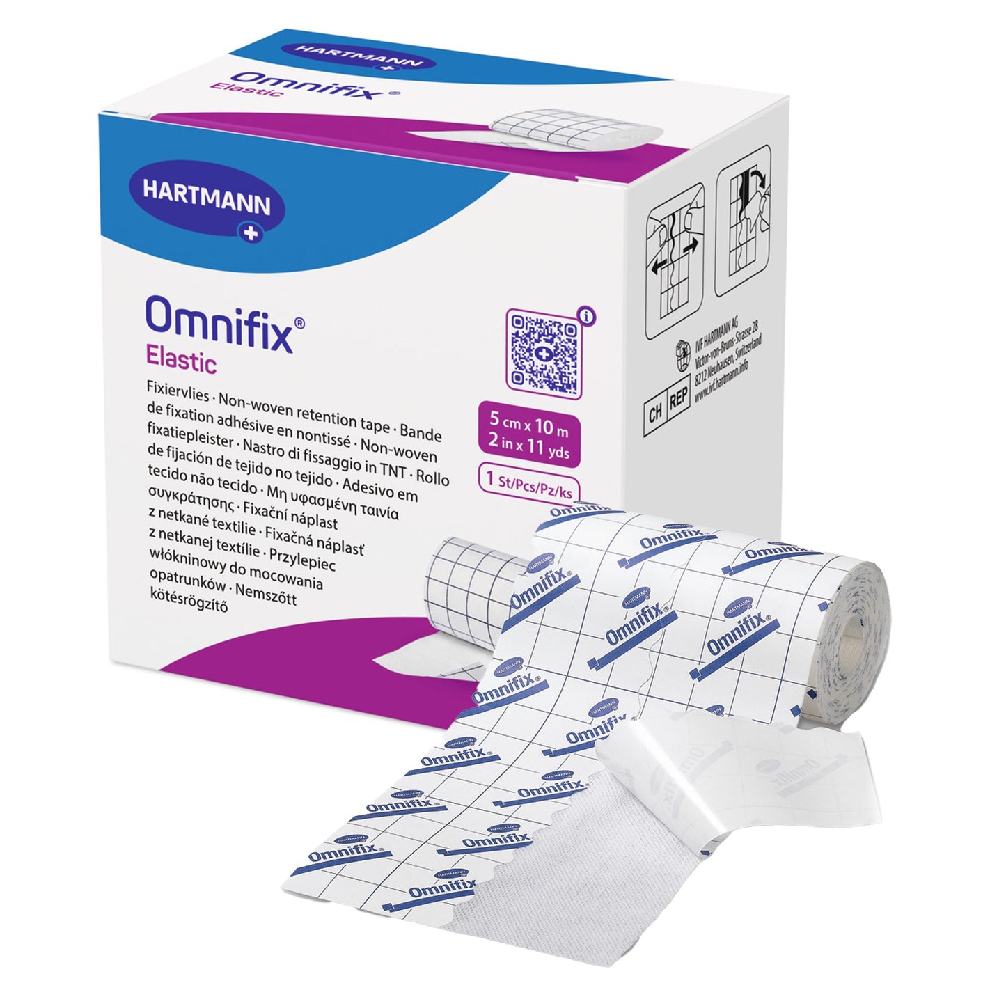 Omnifix® Elastic Dressing Retention Tape with Liner White 2 Inch X 11 Yard Nonwoven NonSterile (1129500_RL)
