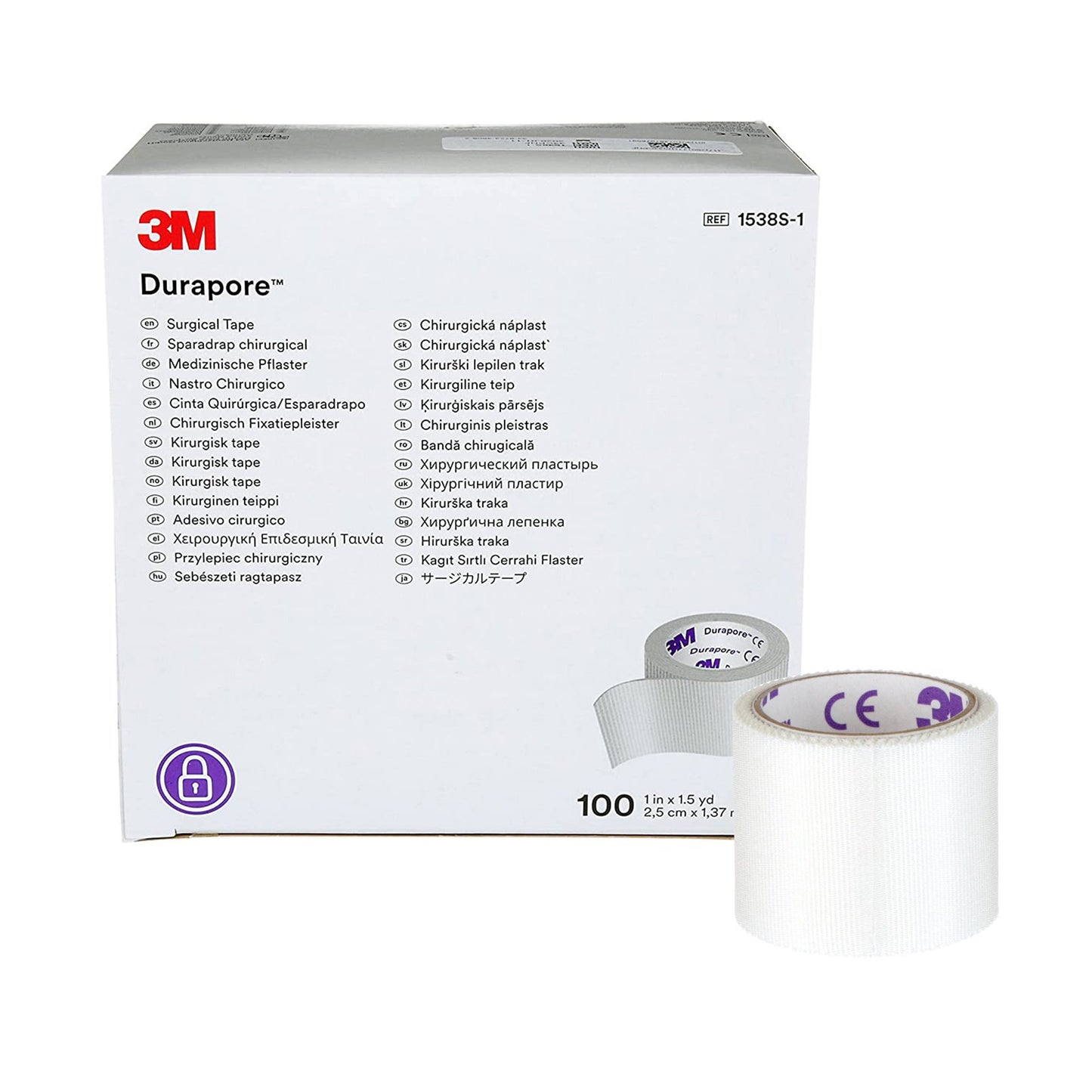 3M™ Durapore™ Medical Tape White 1 Inch X 1-1/2 Yard Silk-Like Cloth NonSterile (6020_CS)