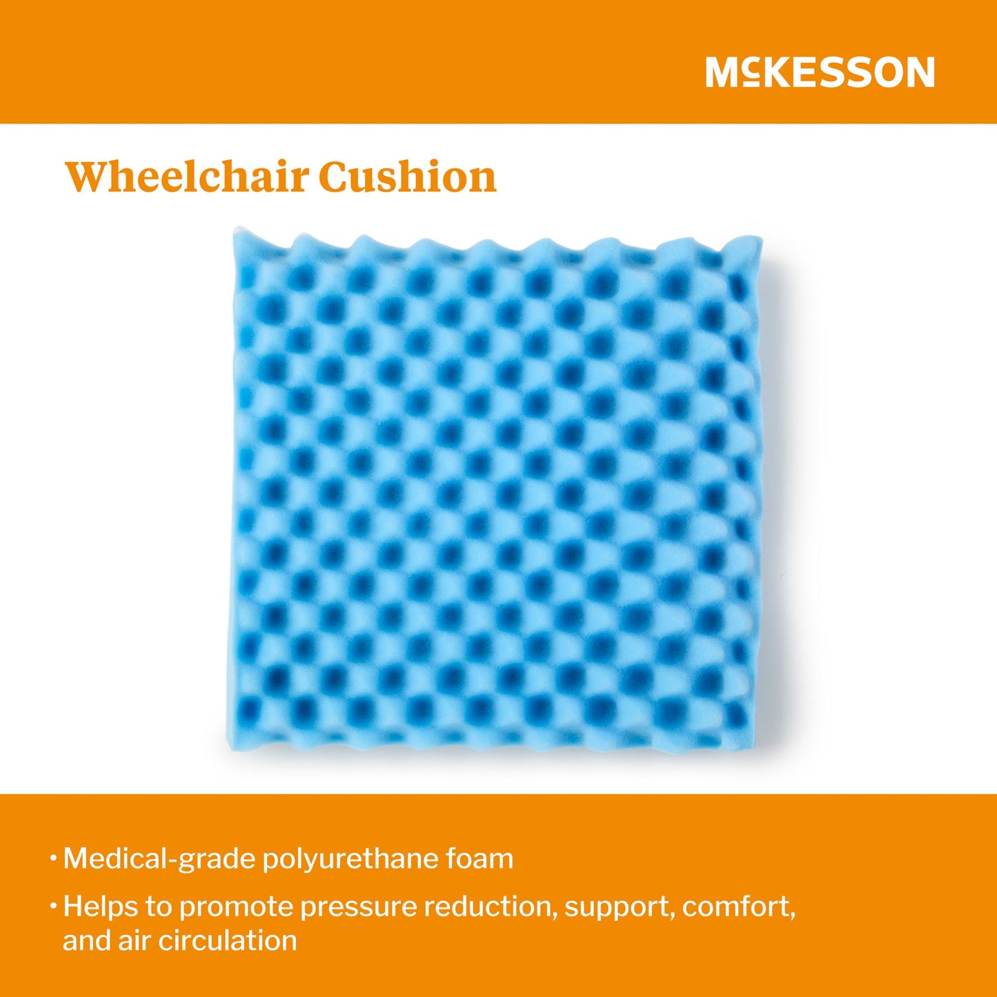 McKesson Seat Cushion 18 W X 16 L X 3 D Inch Convoluted Foam (929210_CS)