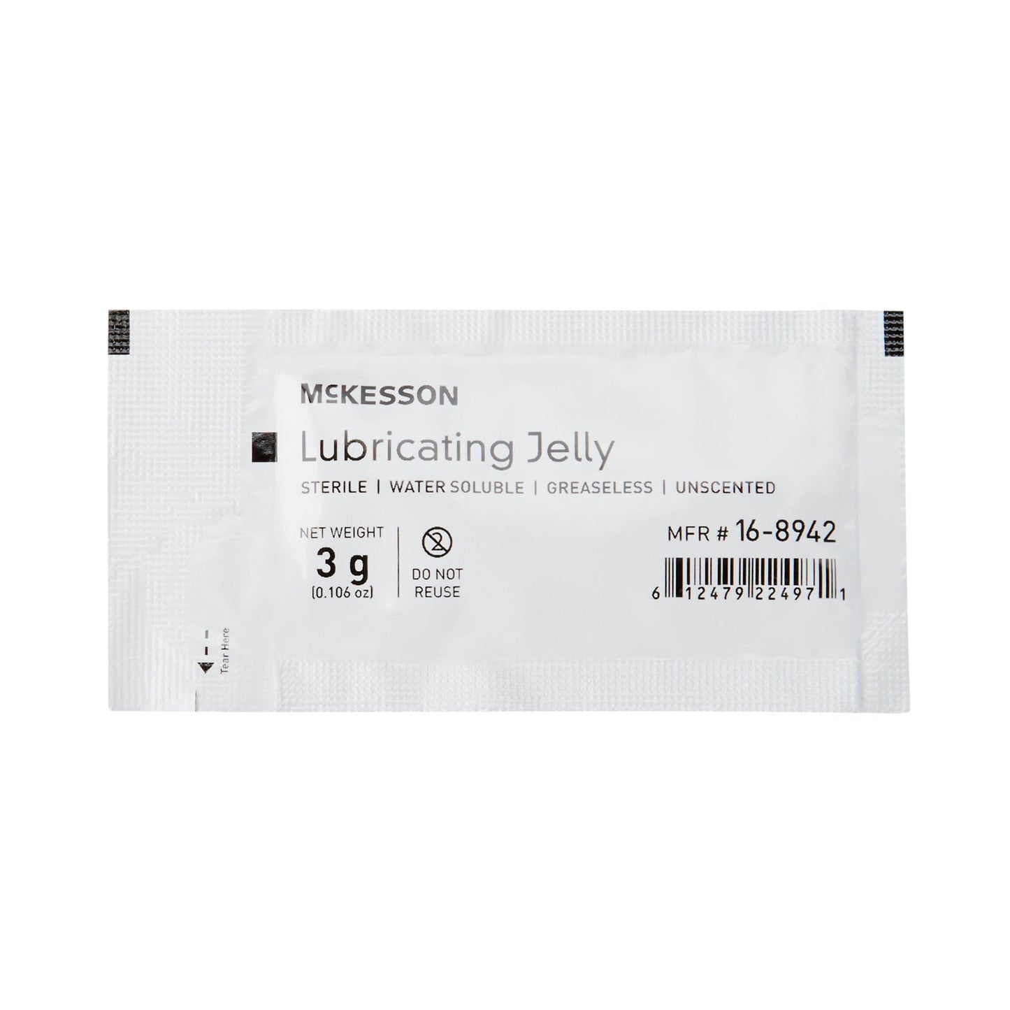 McKesson Lubricating Jelly 3 Gram Individual Packet Sterile (1066698_BX)