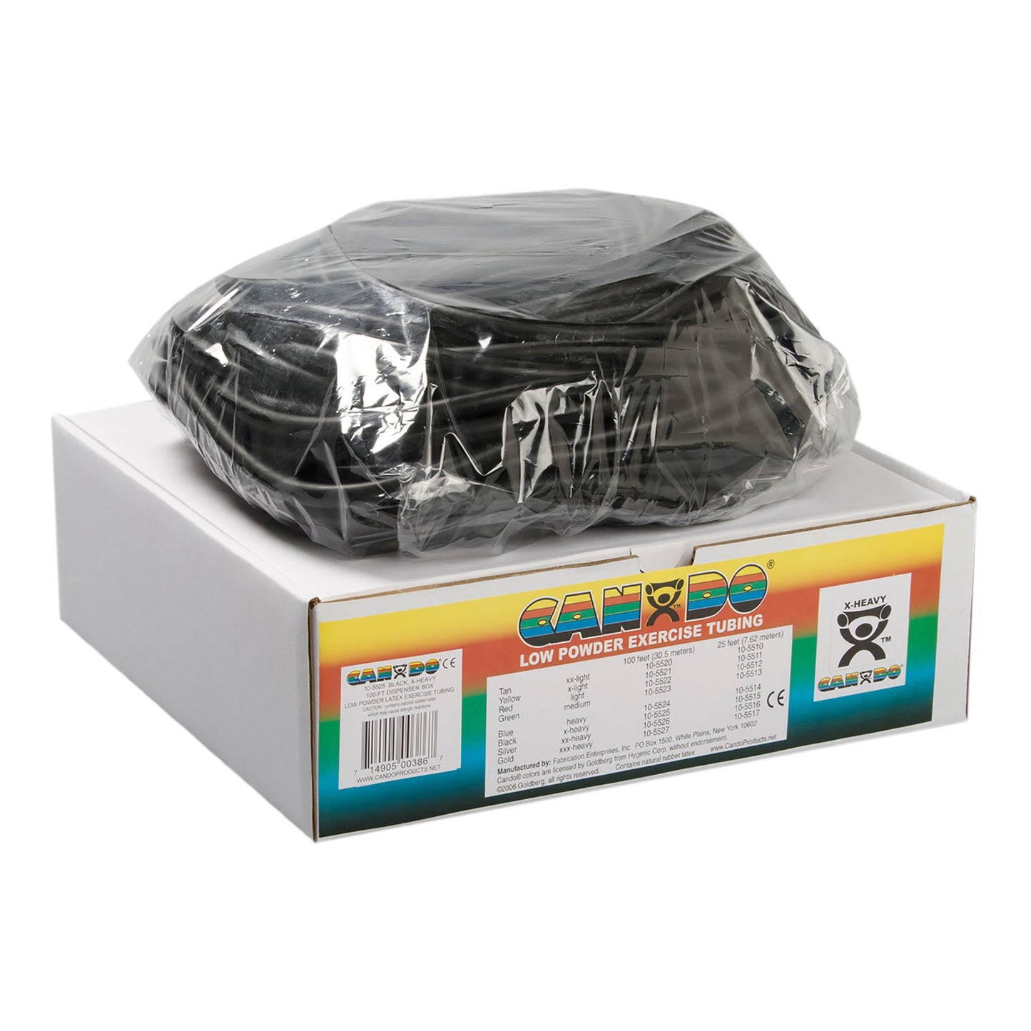 CanDo® Low Powder Exercise Resistance Tubing Black 100 Foot Length X-Heavy Resistance (668329_EA)