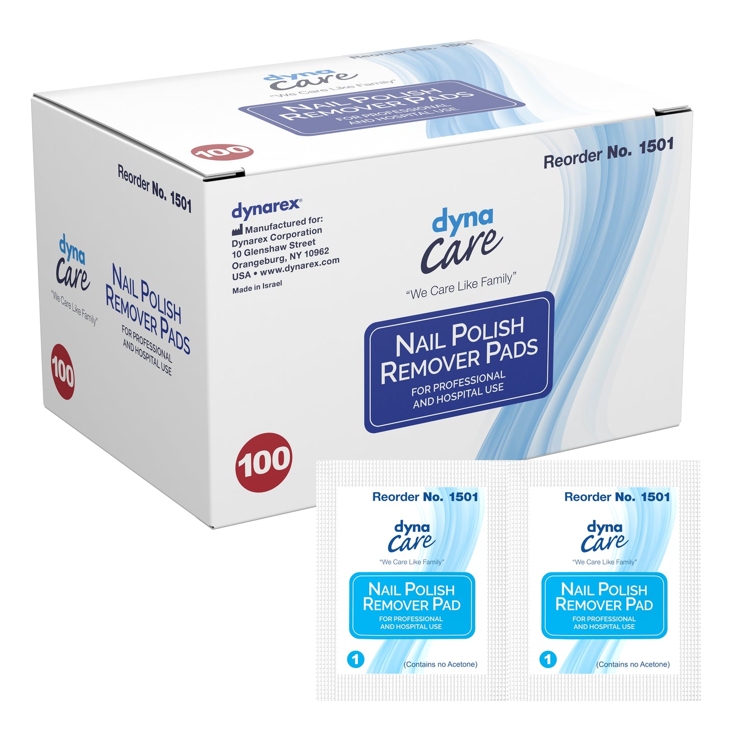 dynaCare Nail Polish Remover Pad 1.97 X 2.48 Inch (813832_BX)