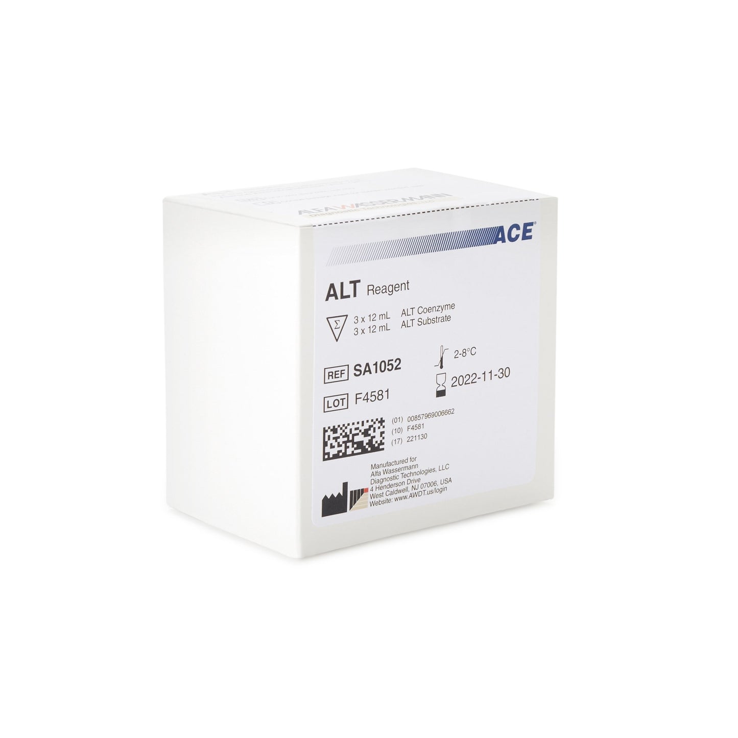 Alfa Wassermann General Chemistry Reagent Alanine Aminotransferase (ALT) For ACE Axcel / ACE Alera Clinical Chemistry Systems 450 Tests (1174838_KT)