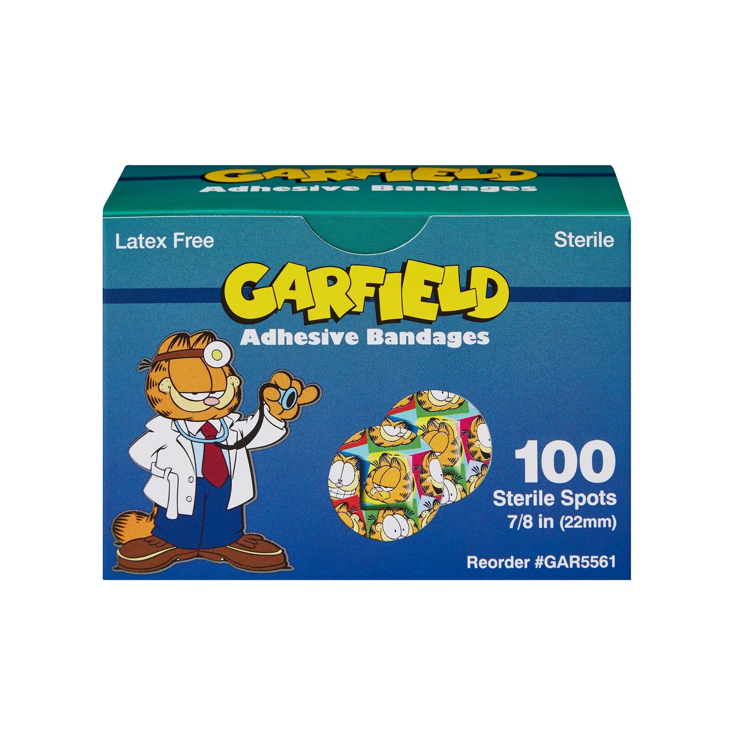 ASO Adhesive Spot Bandage 7/8 Inch Plastic Round Kid Design (Garfield) Sterile (686700_CS)