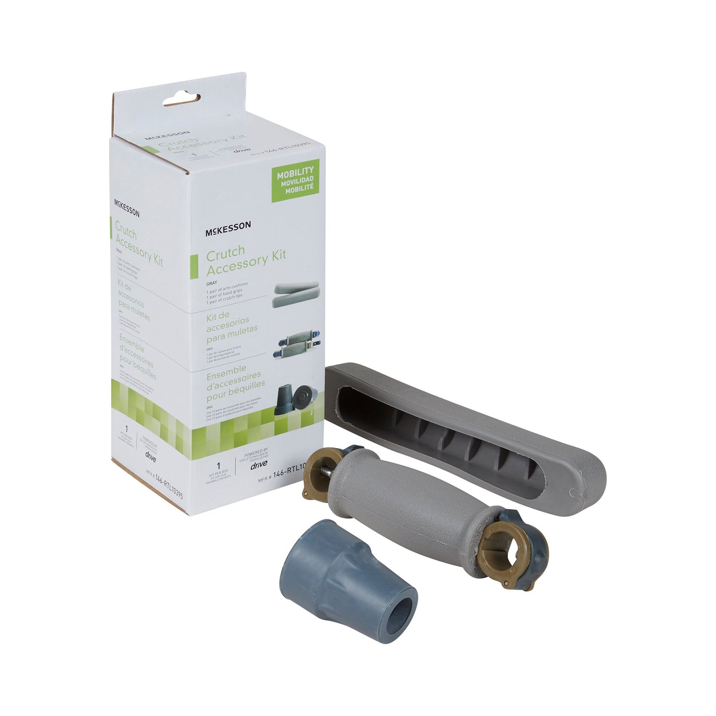 McKesson Crutch Accessory Kit For use with Universal Quick-Adjust Aluminum Crutch, MFR # 146-RTL10433 (1103370_CS)