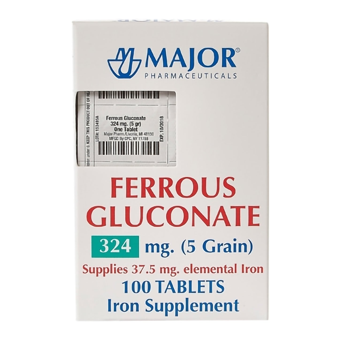 Major® Mineral Supplement Iron 324 mg Strength Tablet 100 per Box (1186553_BT)