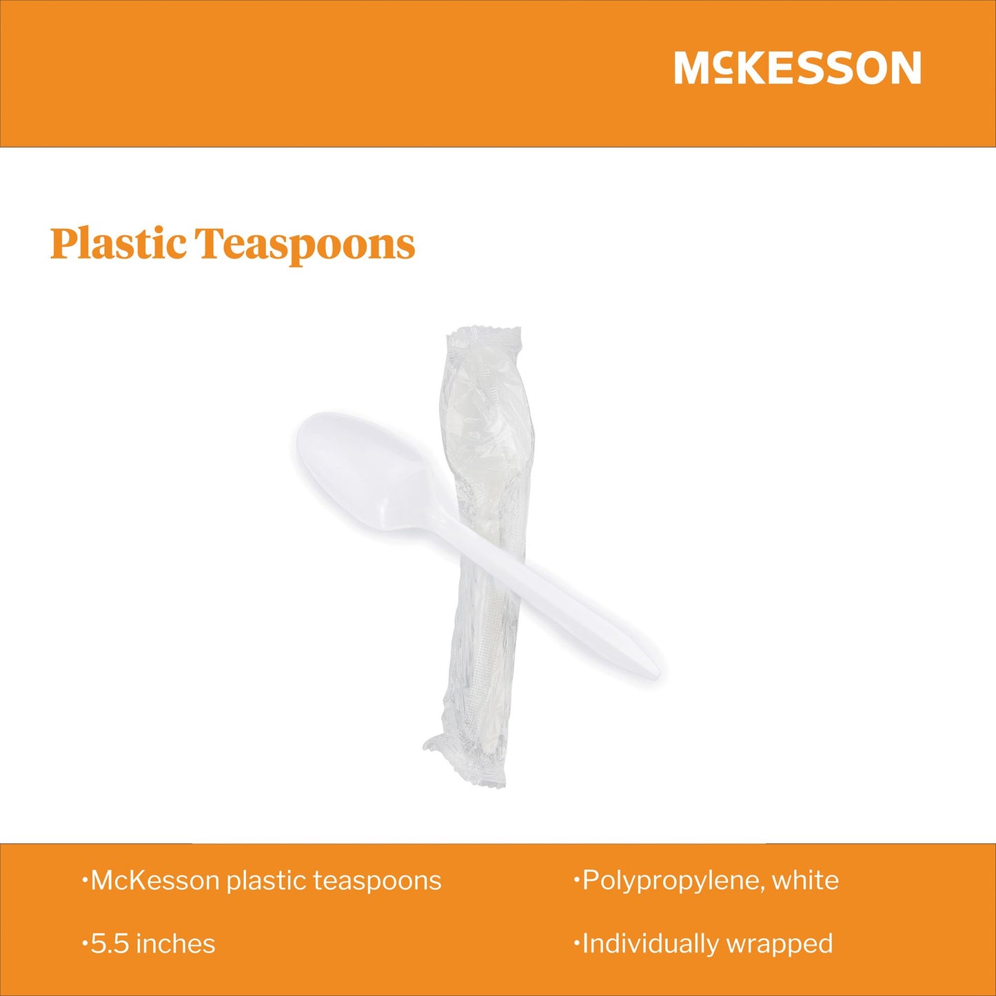 McKesson Spoon Medium Weight White Polypropylene (1049901_CS)