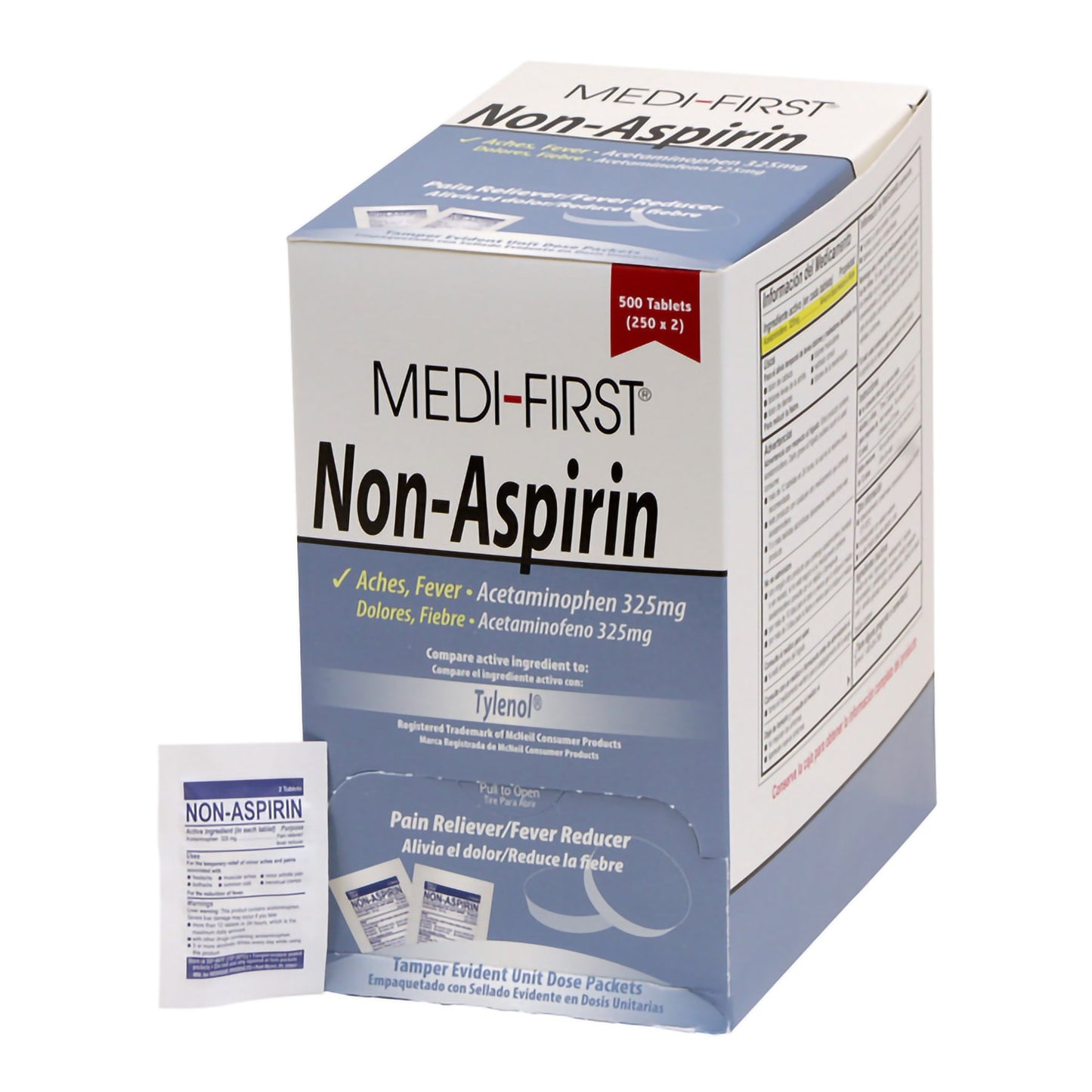 Medi-First® Pain Relief 325 mg Strength Acetaminophen Tablet 250 per Box (498784_BX)