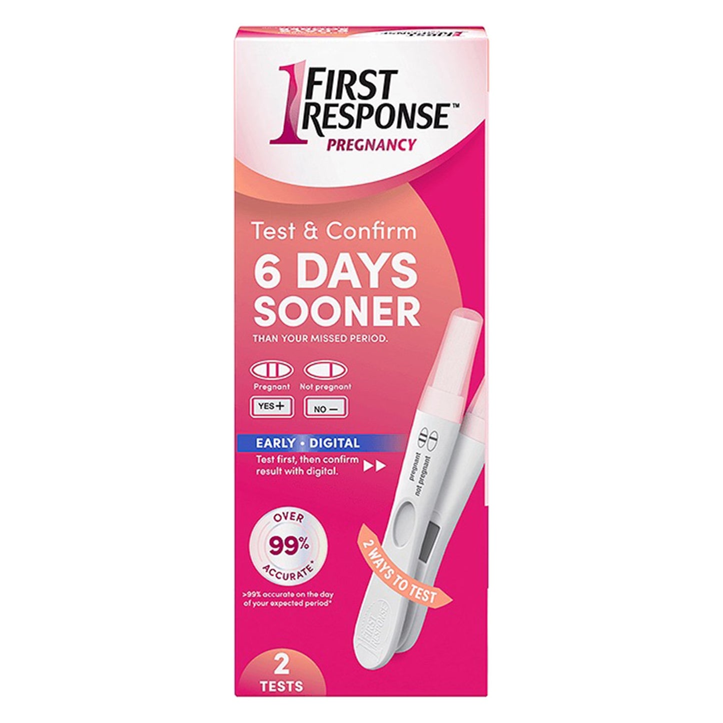 First Response® Reproductive Health Test Kit hCG Pregnancy Test 2 Tests CLIA Waived (702294_EA)