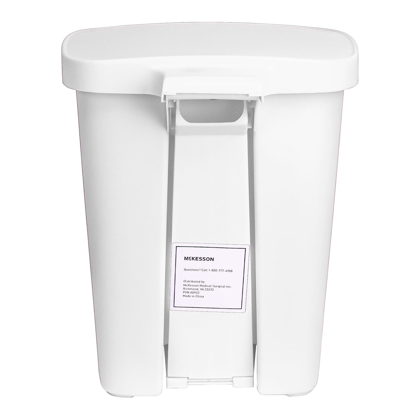 McKesson Trash Can 32 Quart / 8 gal. White Plastic Rectangular (1223706_EA)