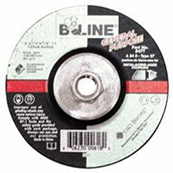 Bee Line Abrasives Depressed Center Grinding Wheel, 5 in dia, 1/4 in Thick, 5/8 in-11 Arbor, 24 Grit, Aluminum Oxide (903-547T)