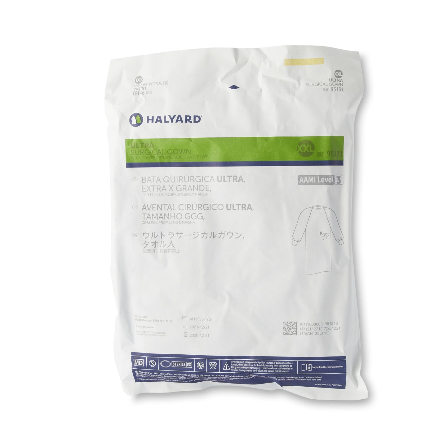 ULTRA Non-Reinforced Surgical Gown with Towel 2X-Large Blue Sterile AAMI Level 3 Disposable (224749_CS)