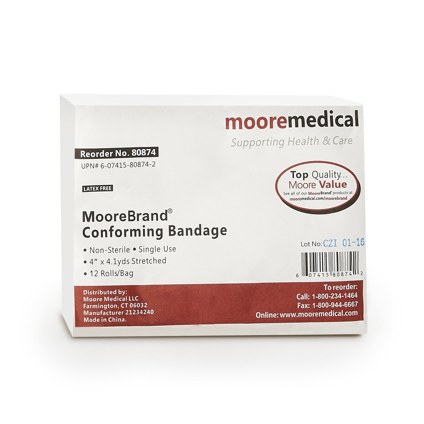 McKesson Conforming Bandage 4 Inch X 4-1/10 Yard NonSterile 12 per Pack (1089491_CS)