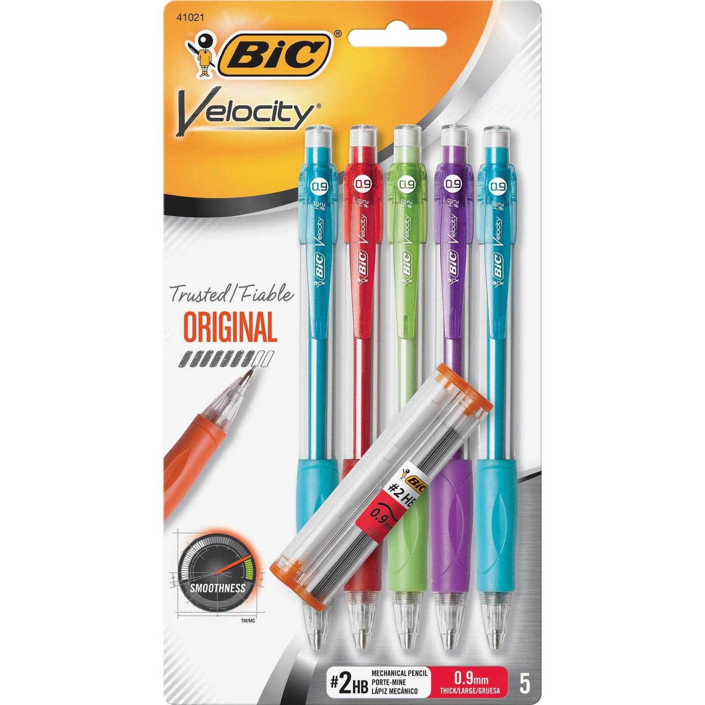 BIC Mechanical Pencil, Refillable, Rubbergrip, .9mm, Assorted (BICMVP51)