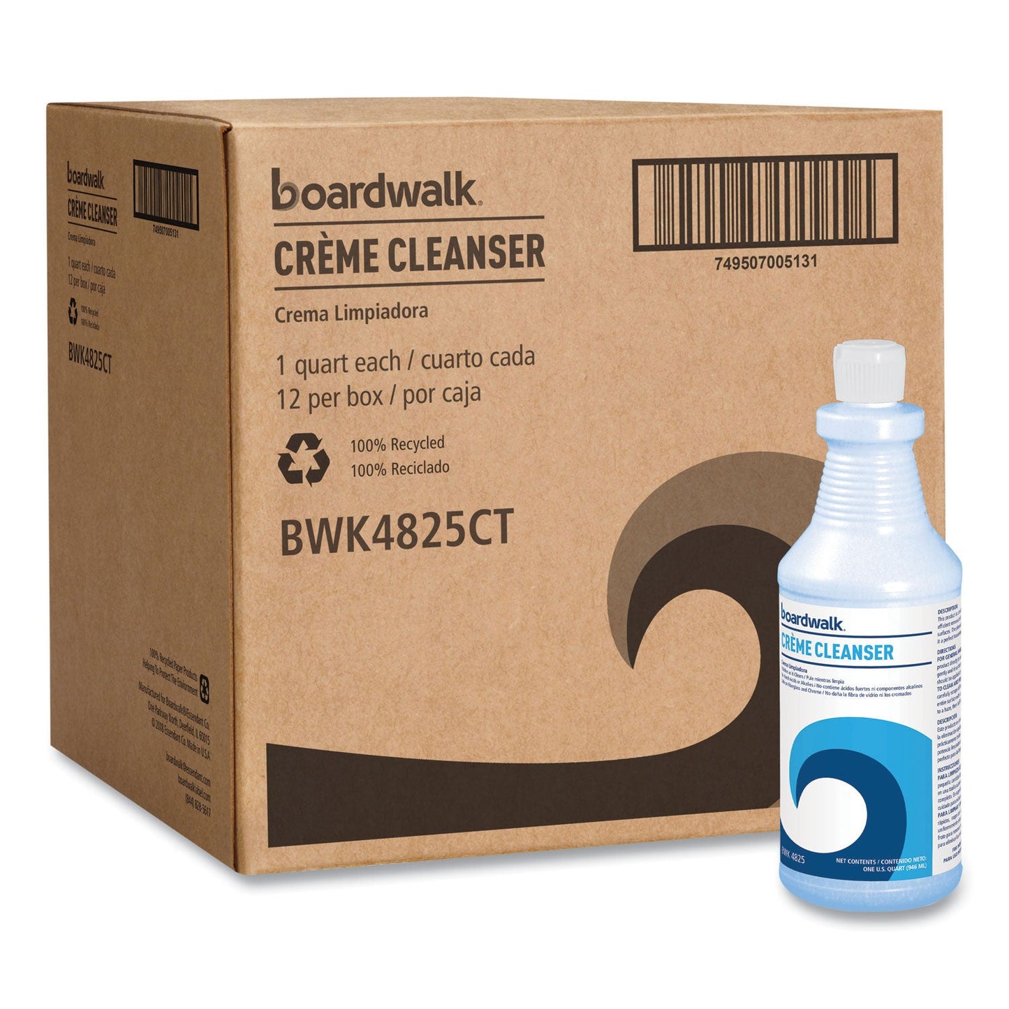 Boardwalk Creme Cleanser, Baby Powder Scent, 32 oz Bottle,12/Carton (BWK4825)