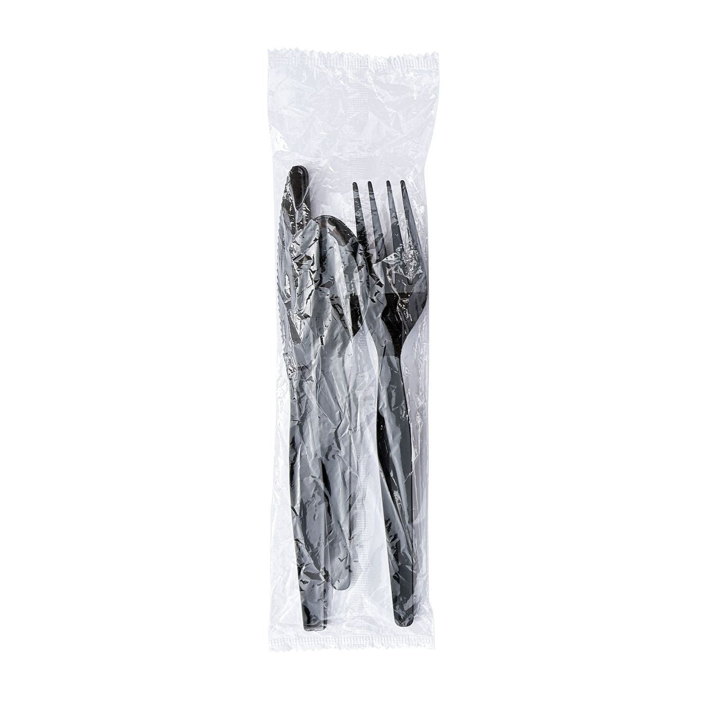 Boardwalk Three-Piece Cutlery Kit, Fork/Knife/Teaspoon, Heavyweight, Black, 250/Carton (BWK3KITHVYBL)