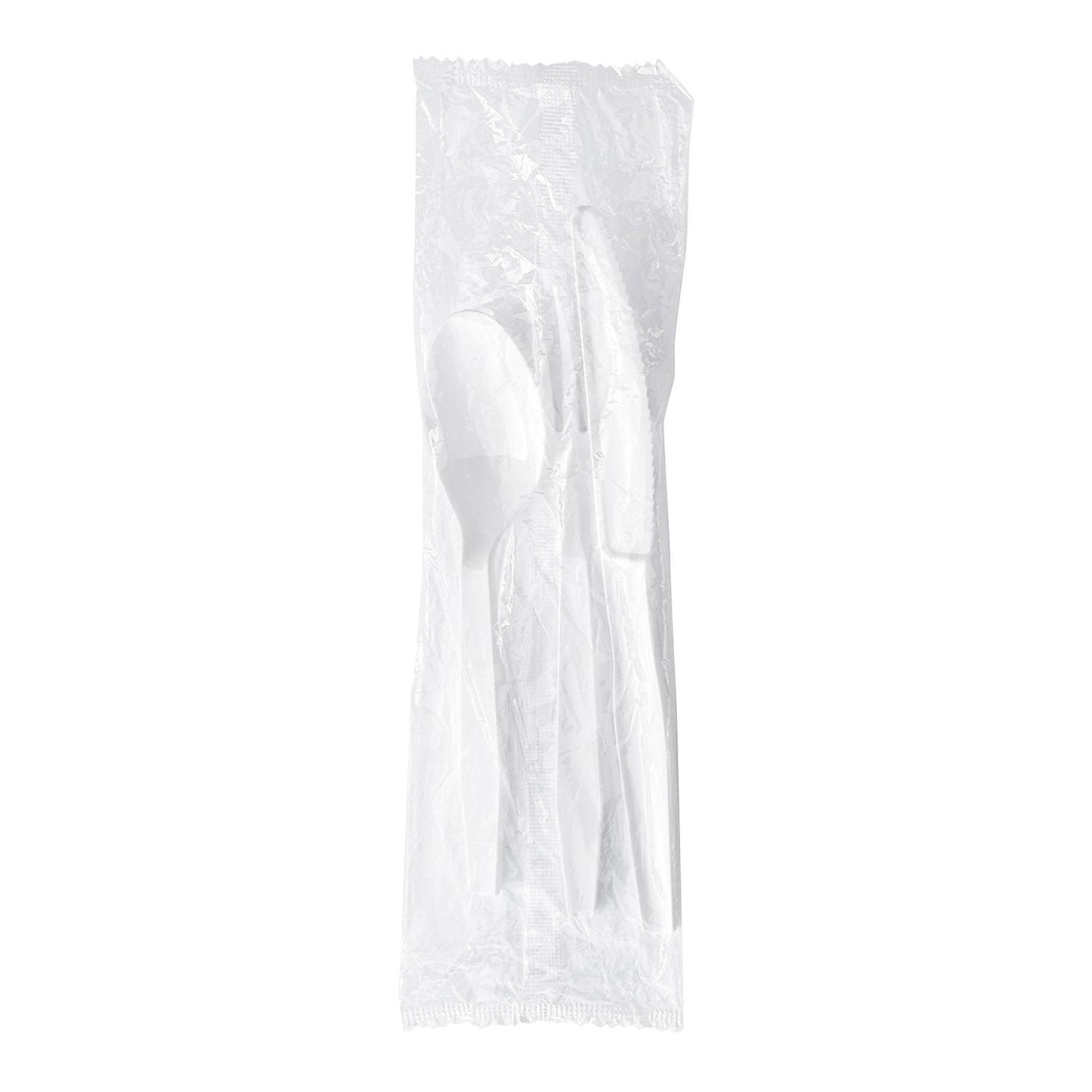 Boardwalk Three-Piece Cutlery Kit, Fork/Knife/Teaspoon, Polystyrene, White, 250/Carton (BWK3KITHVYWH)