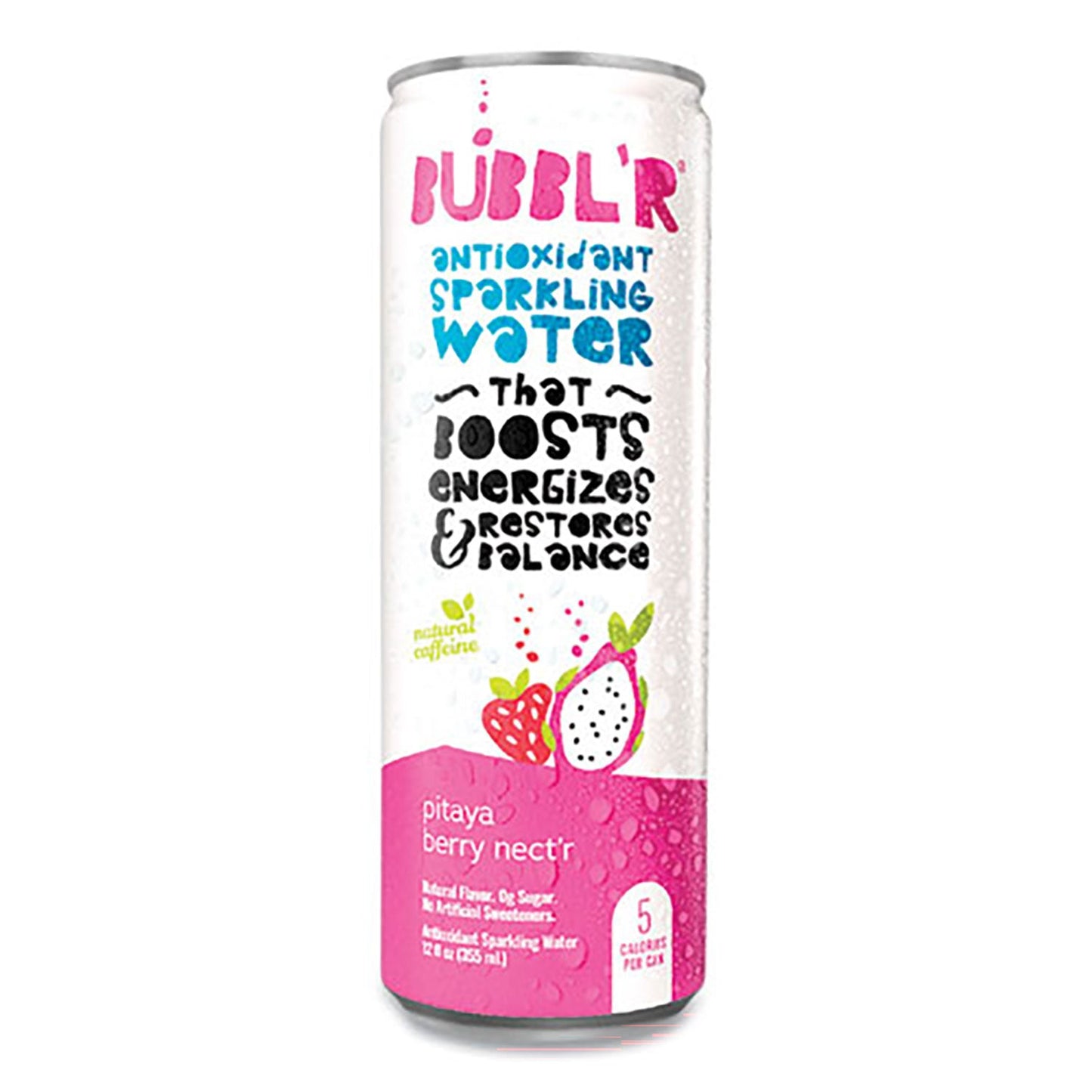 Bubbl'r Antioxidant Sparkling Water, Pitaya Berry Nect'r, 12 oz Can, 12 Cans/Carton (BBBWIC39978)