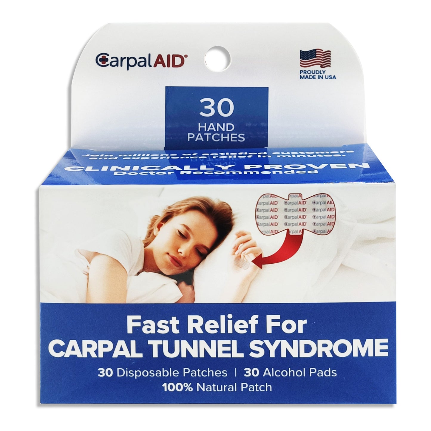 Carpal AID® Patch Hand-Based Carpal Tunnel Support Plastic Left or Right Hand Clear One Size Fits Most (1254008_PK)