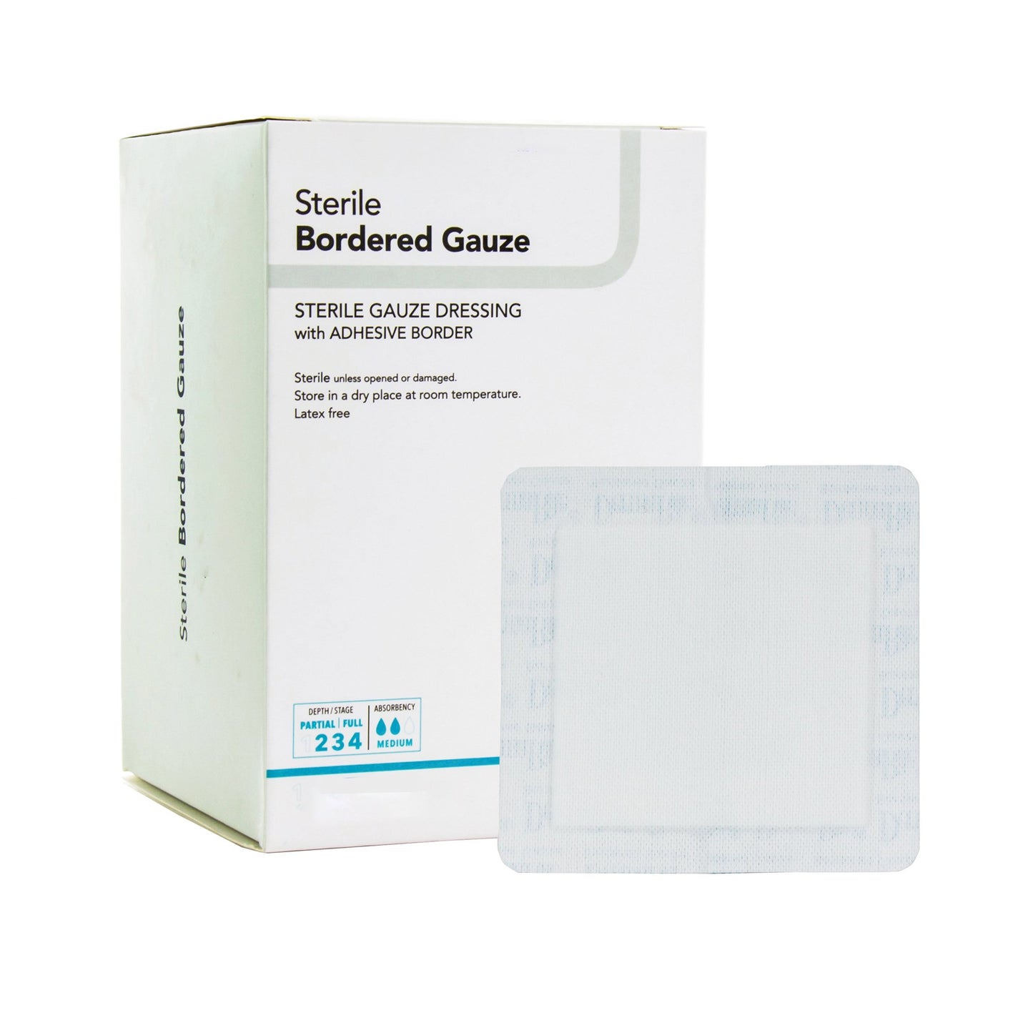 DermaRite® Bordered Gauze Island Dressing 2 X 2 Inch Square Sterile (972459_EA)