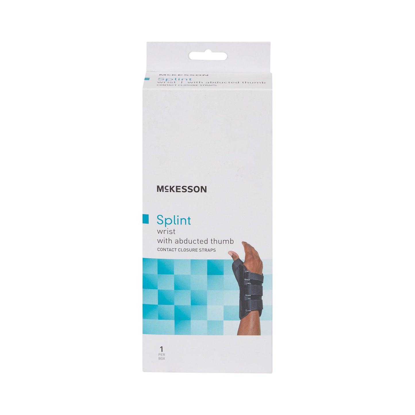 McKesson Wrist Brace with Abducted Thumb Aluminum / Foam / Spandex / Plastic Left Hand Black Large (1159143_EA)