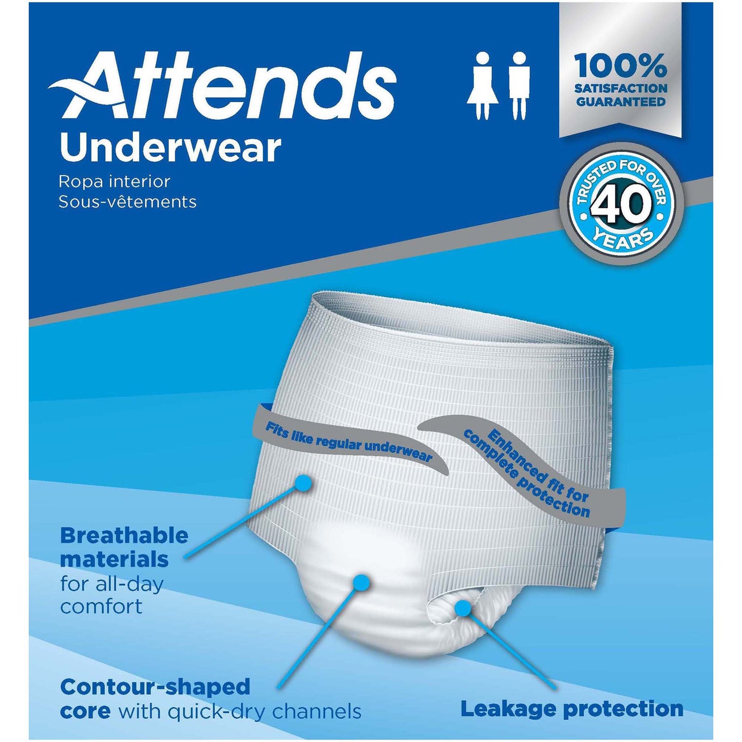 Attends® Unisex Adult Absorbent Underwear Pull On with Tear Away Seams Medium Disposable Heavy Absorbency (522093_BG)