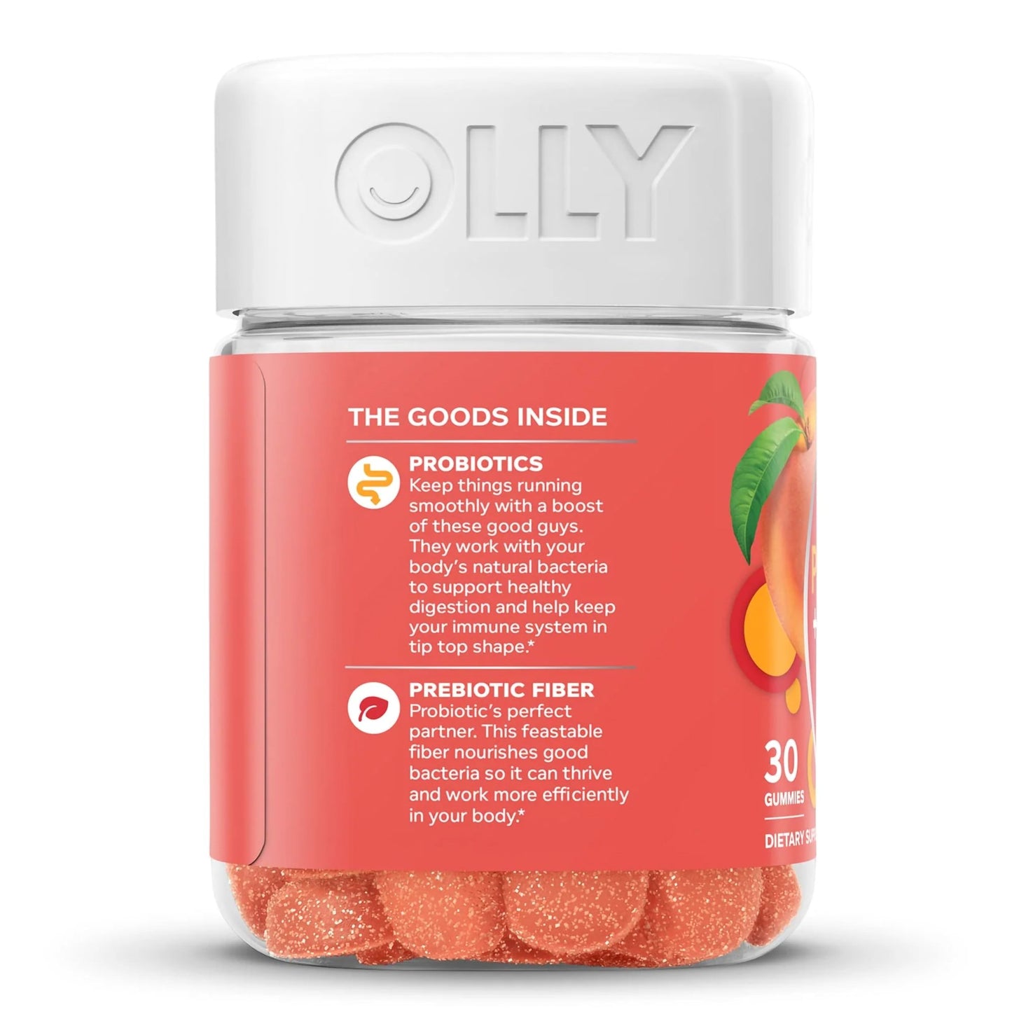 OLLY® Probiotic + Prebiotic Prebiotic / Probiotic Dietary Supplement 30 per Bottle Gummy (1249518_BT)