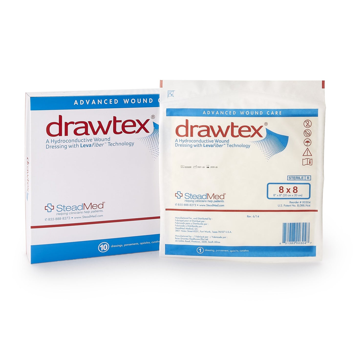 Drawtex® Hydroconductive Wound Dressing 8 X 8 Inch Square (764299_EA)