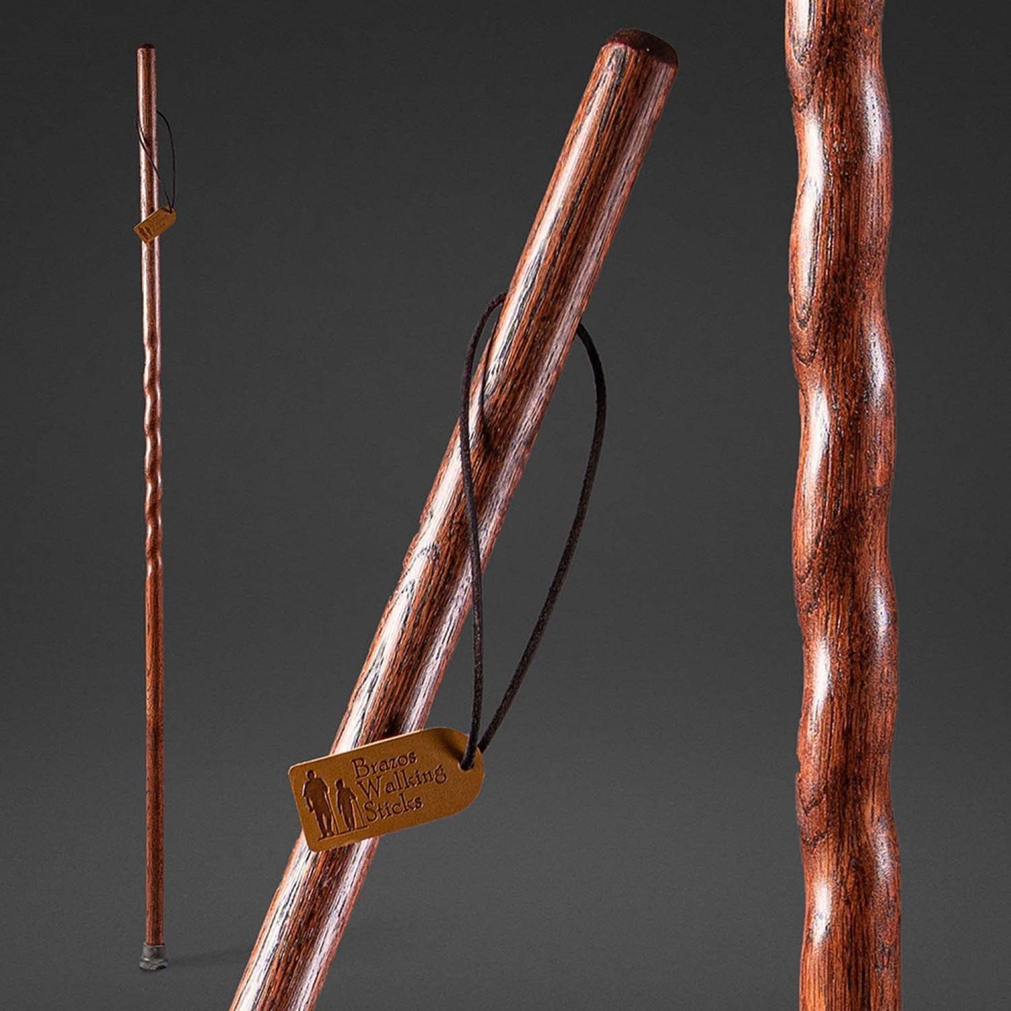 Brazos™ Twisted Backpacker Walking Stick Wood 55 Inch Height Red Oak (1229032_EA)