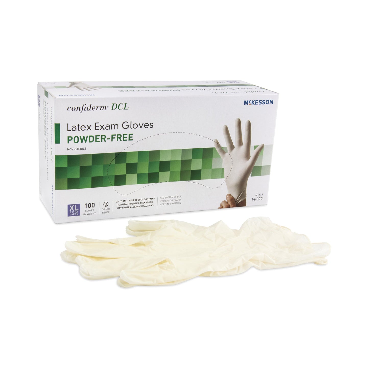 McKesson Confiderm® Exam Glove X-Large NonSterile Latex Standard Cuff Length Smooth Ivory Not Rated (483972_BX)